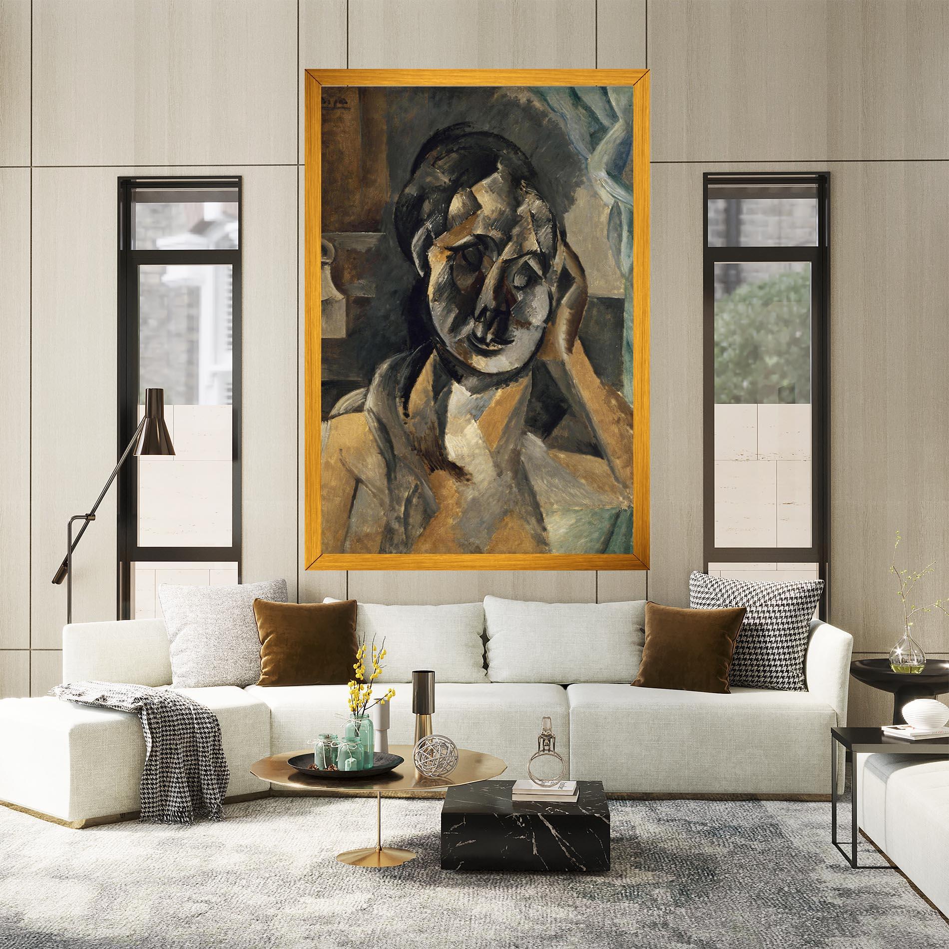 Картина на платно Woman With Mustard mockup 2