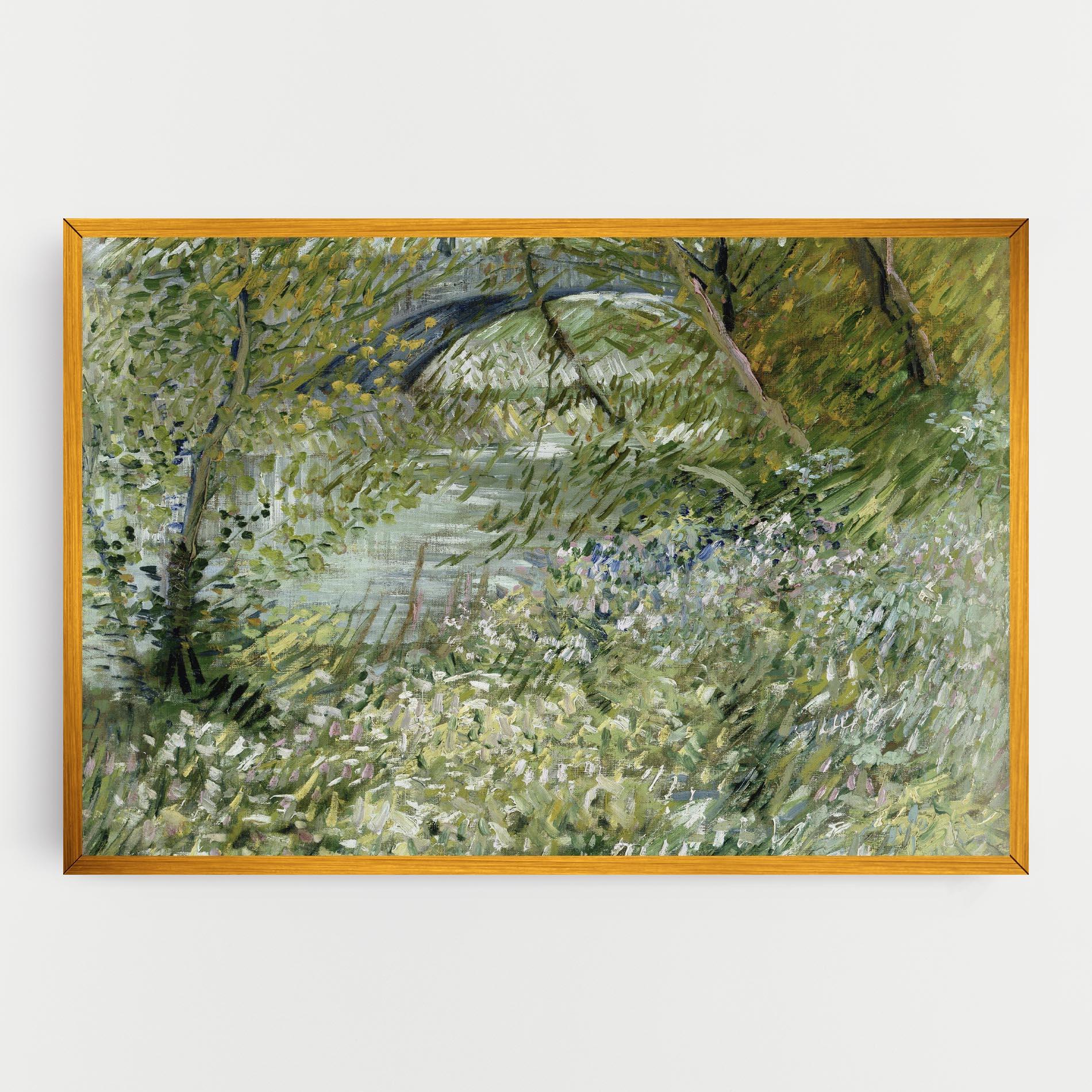 Картина на платно River Bank Springtime mockup 0