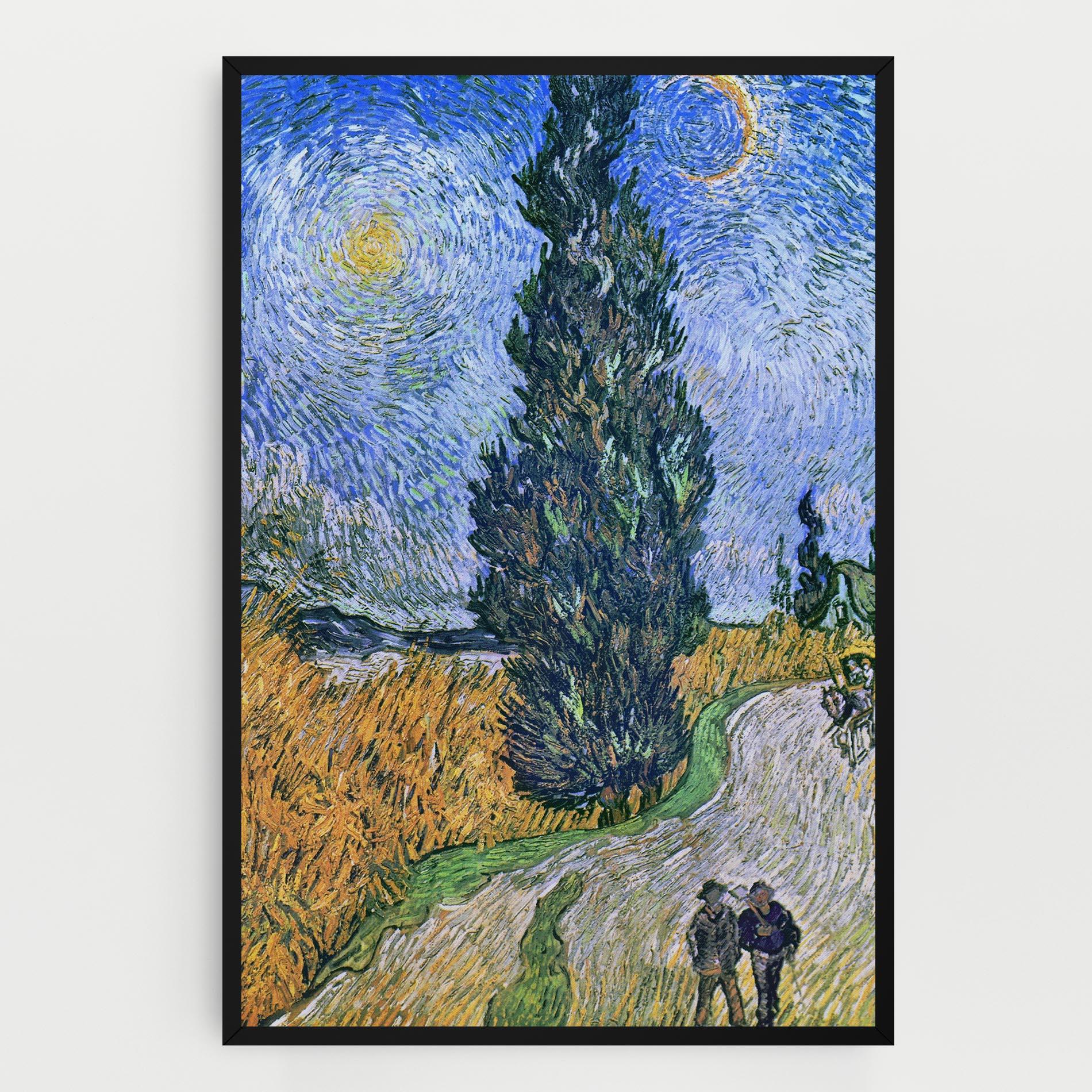 Картина на платно Road With Cypress mockup 0