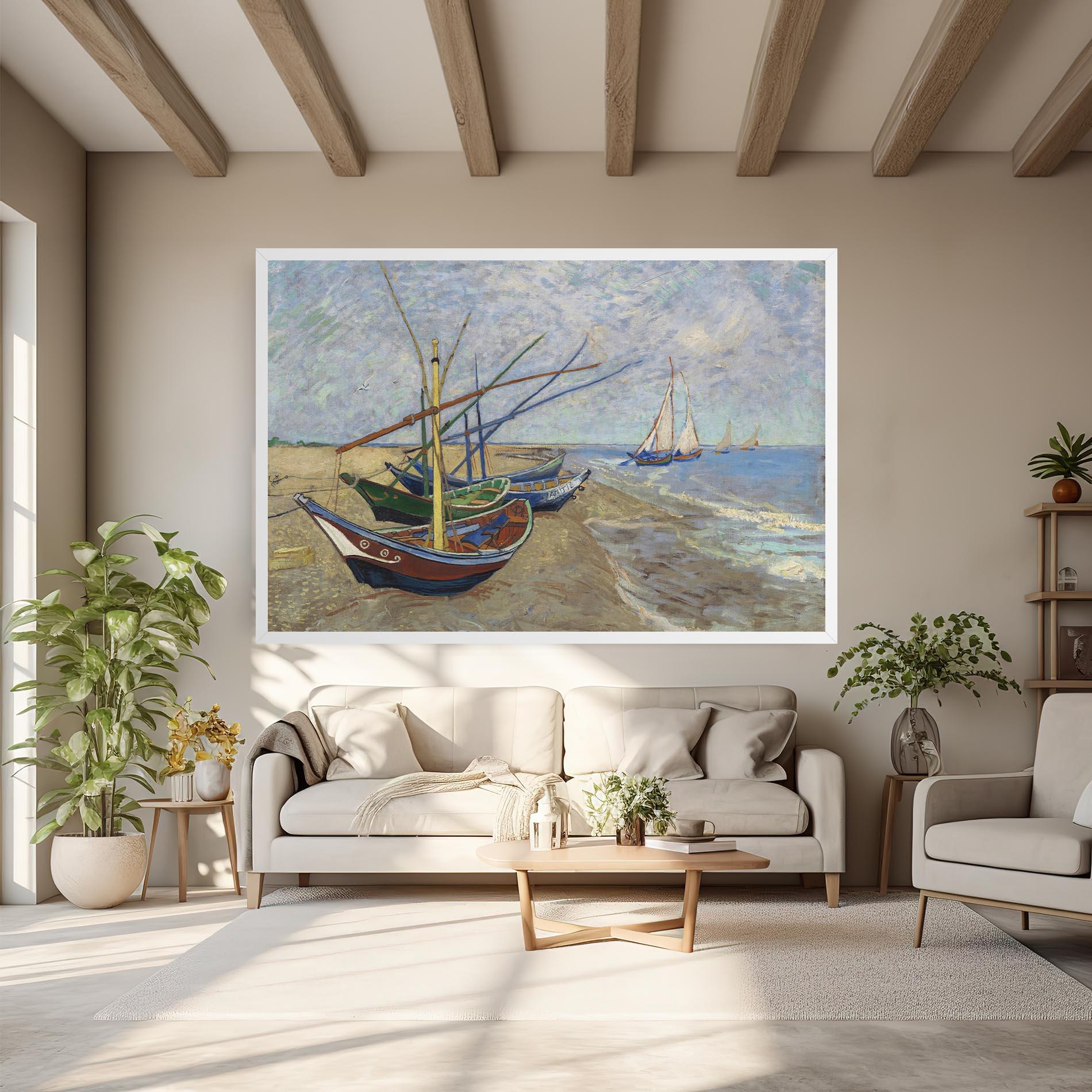 Картина на платно Boats Beach mockup 6