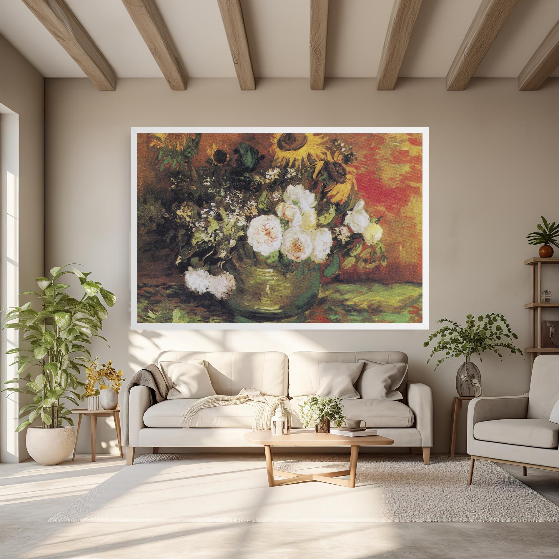 Картина на платно Bowl With Sunflowers mockup 6