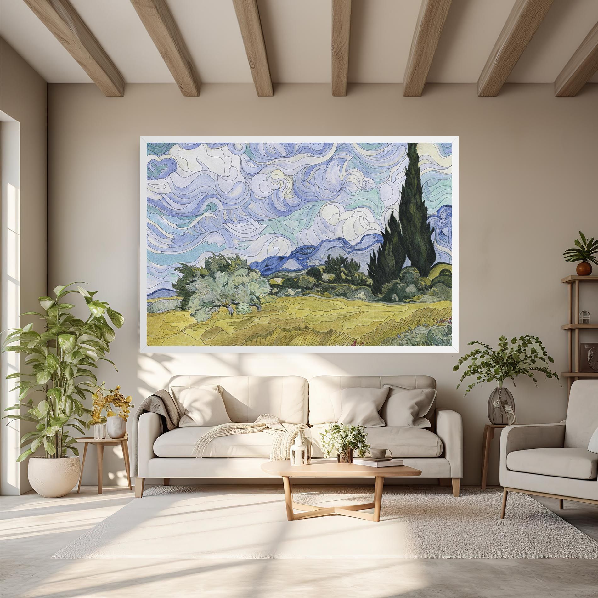 Wheat Field Cypresses mockup 6