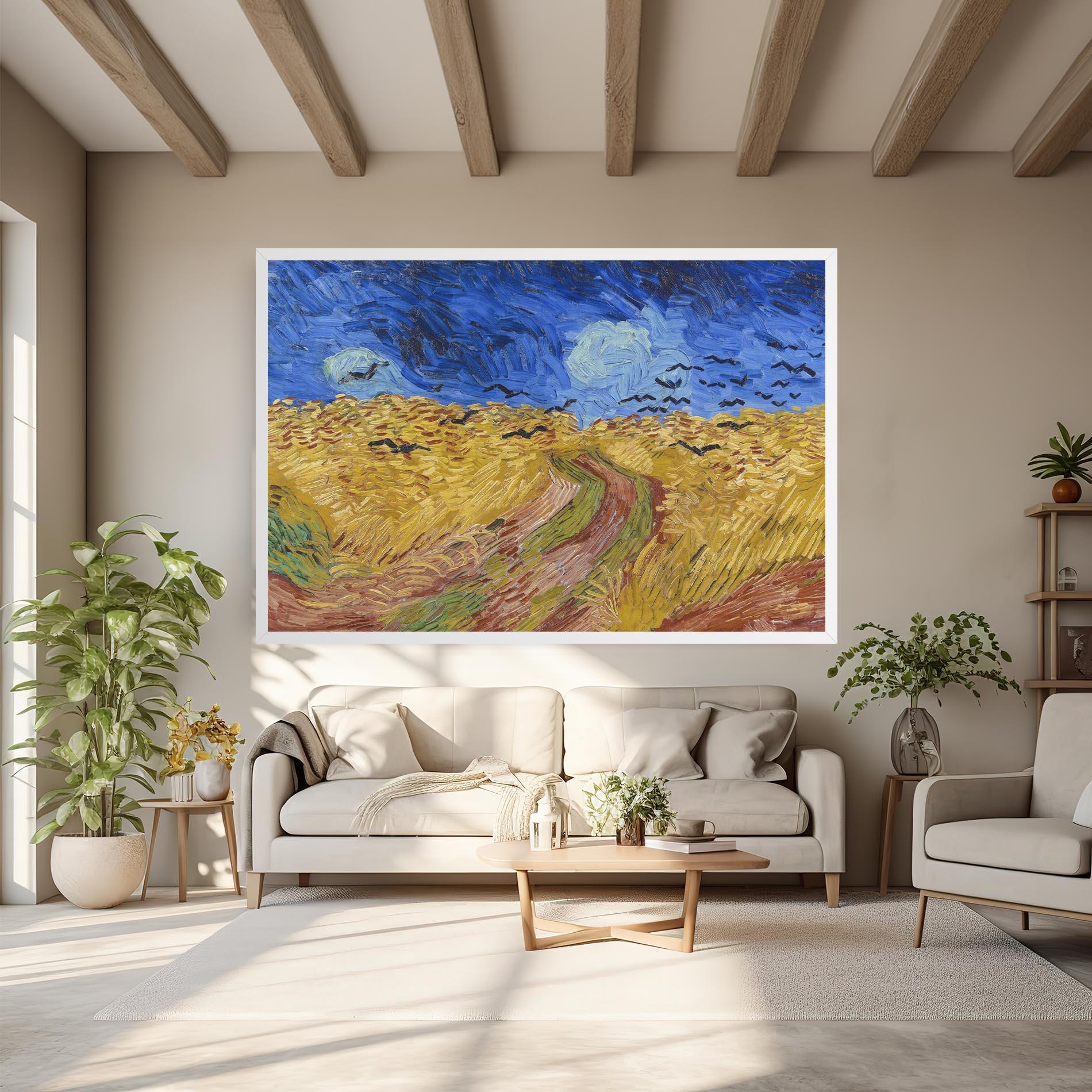 Картина на платно Wheatfield Crows mockup 6