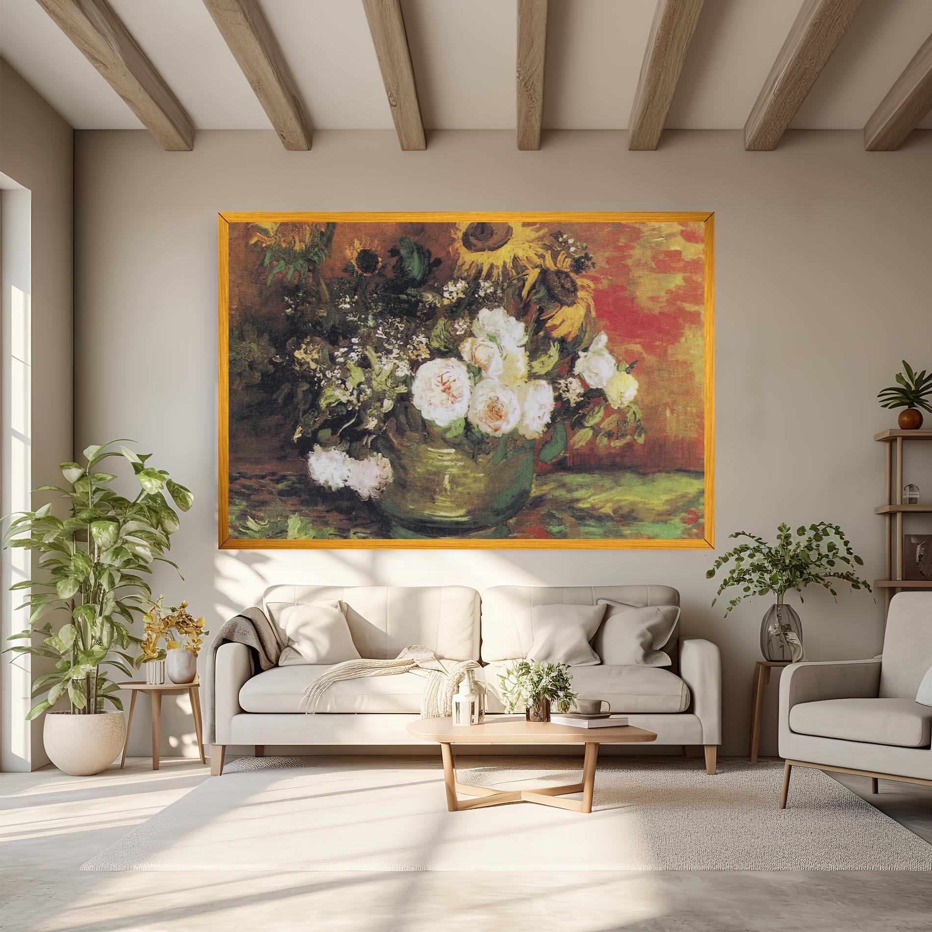 Картина на платно Bowl With Sunflowers mockup 6