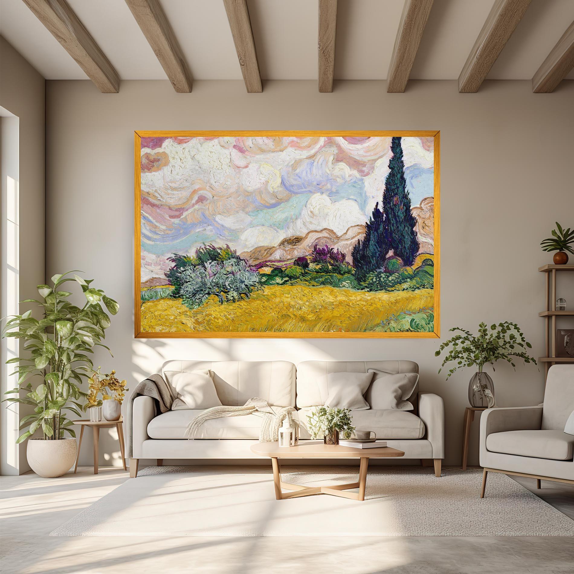 Картина на платно Pastel Wheat Field mockup 6