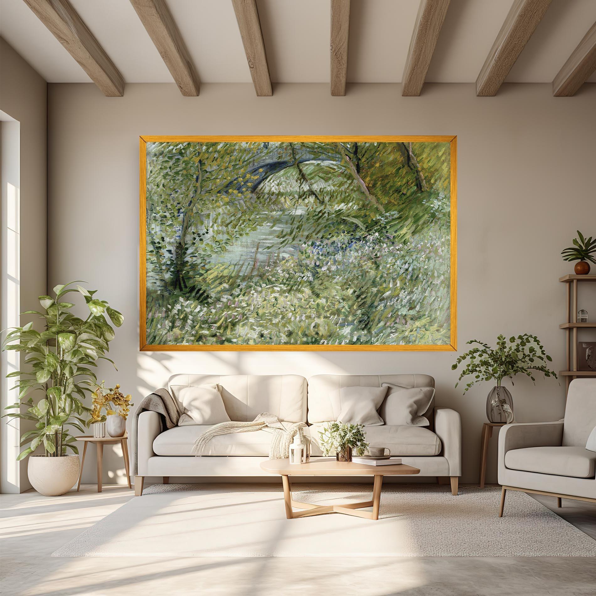 Картина на платно River Bank Springtime mockup 6