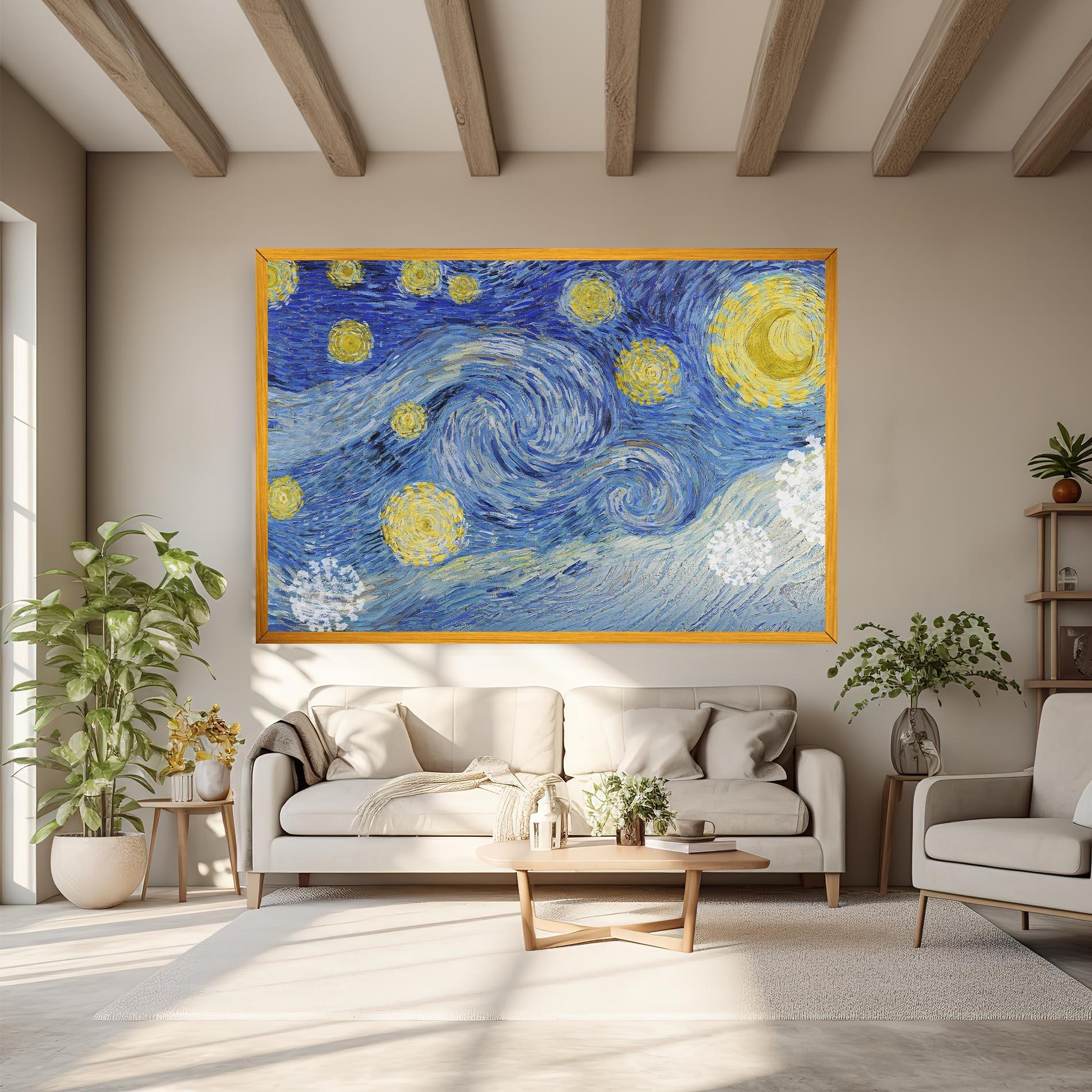 Картина на платно Van Gogh Starry Night mockup 6