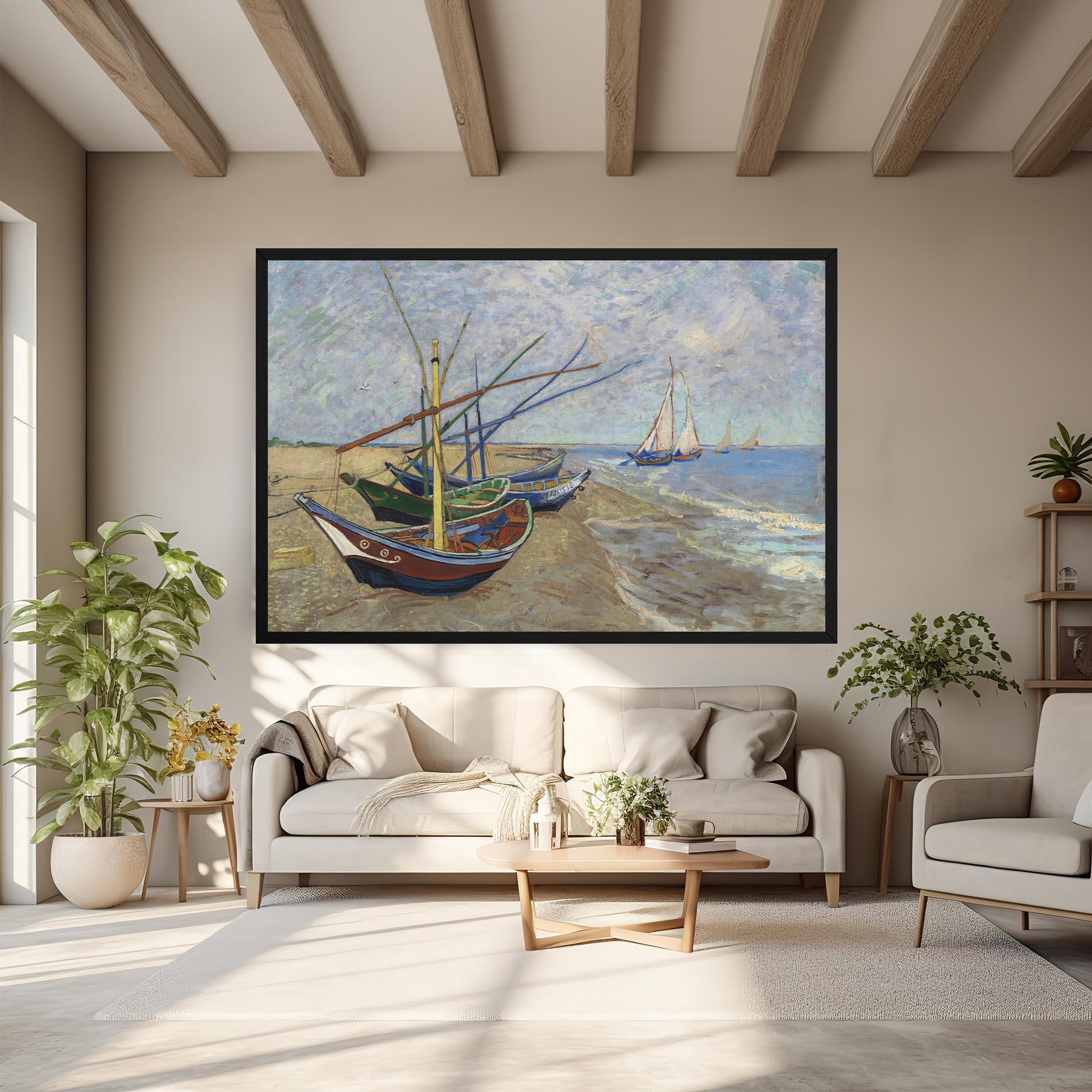 Картина на платно Boats Beach mockup 6