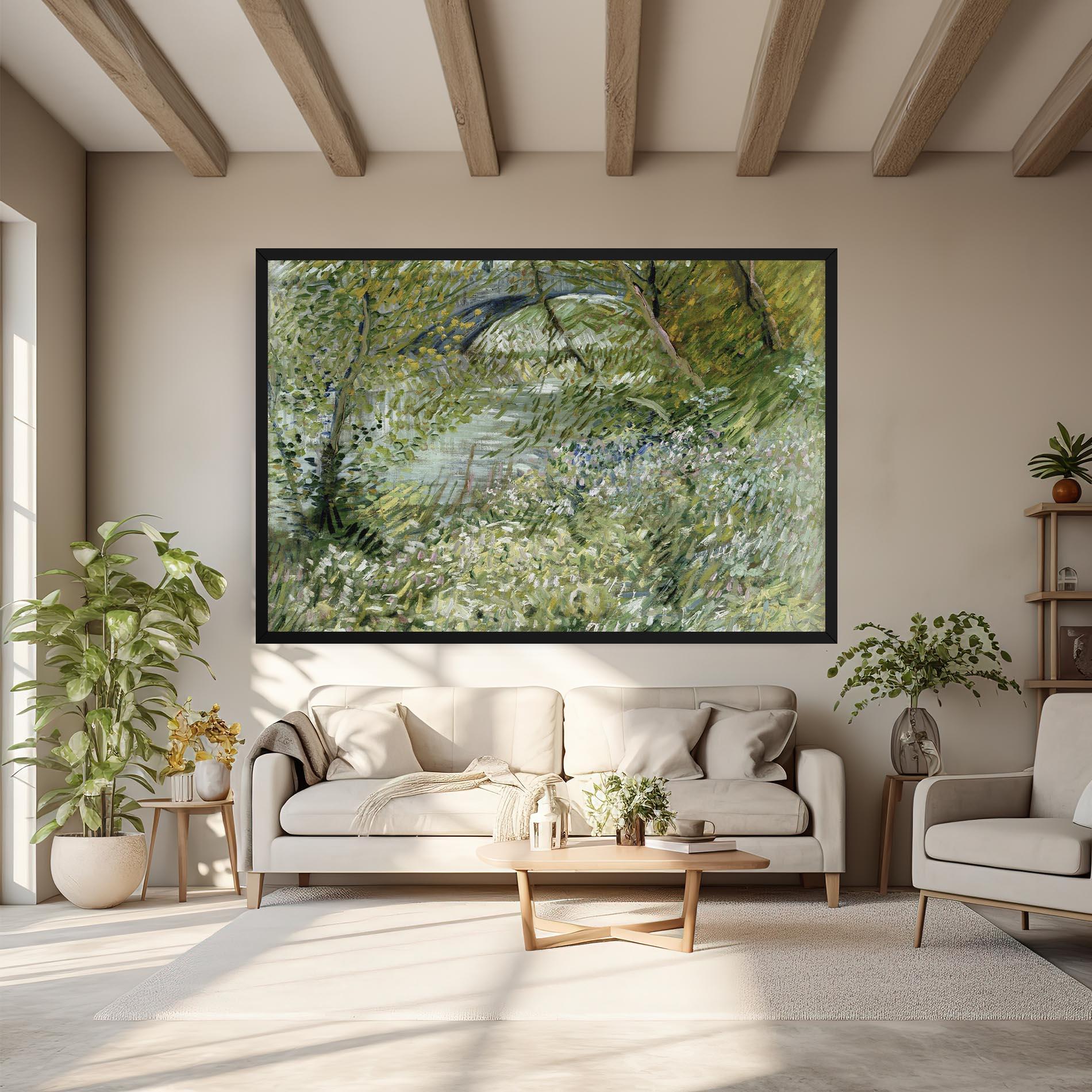 Картина на платно River Bank Springtime mockup 6