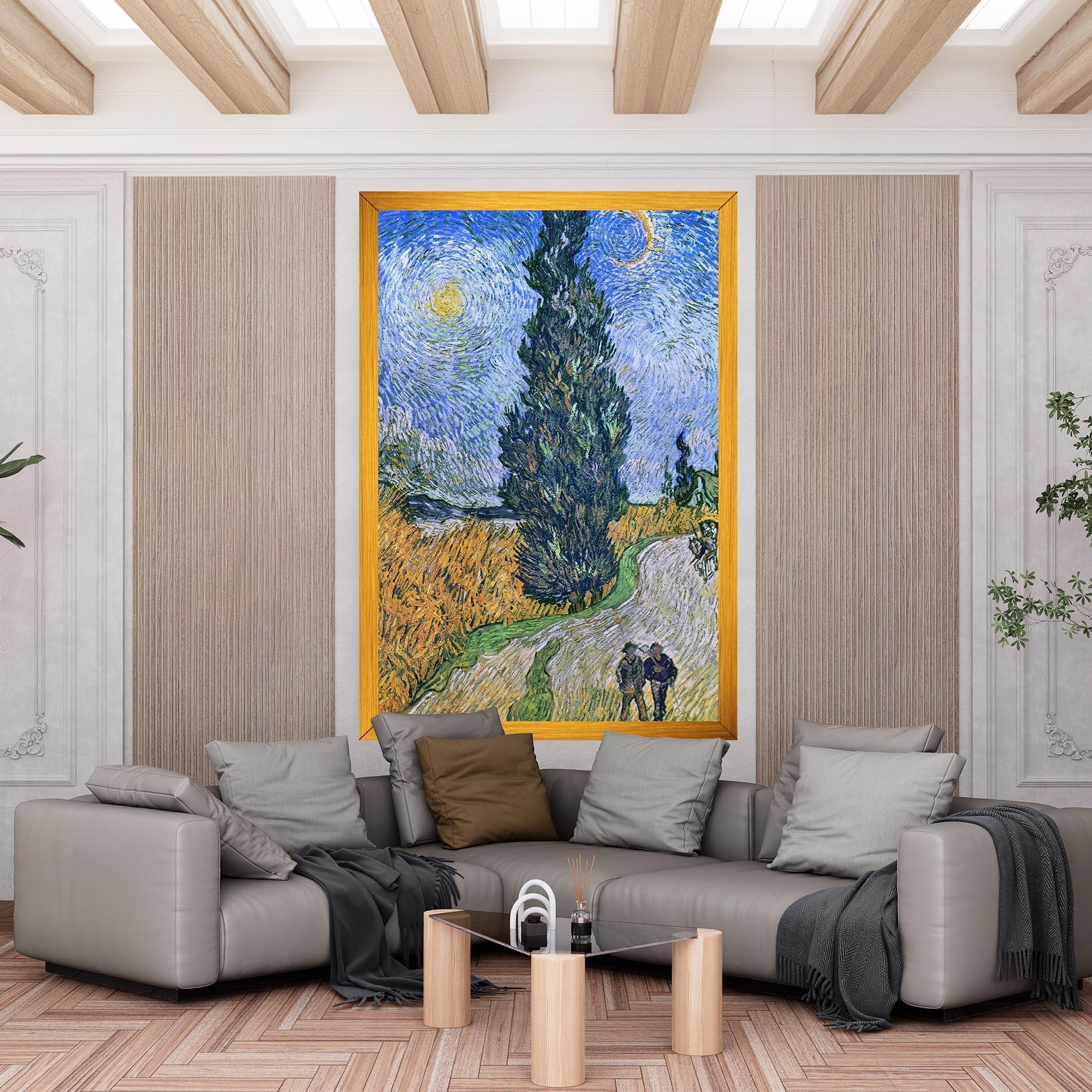 Картина на платно Road With Cypress mockup 6