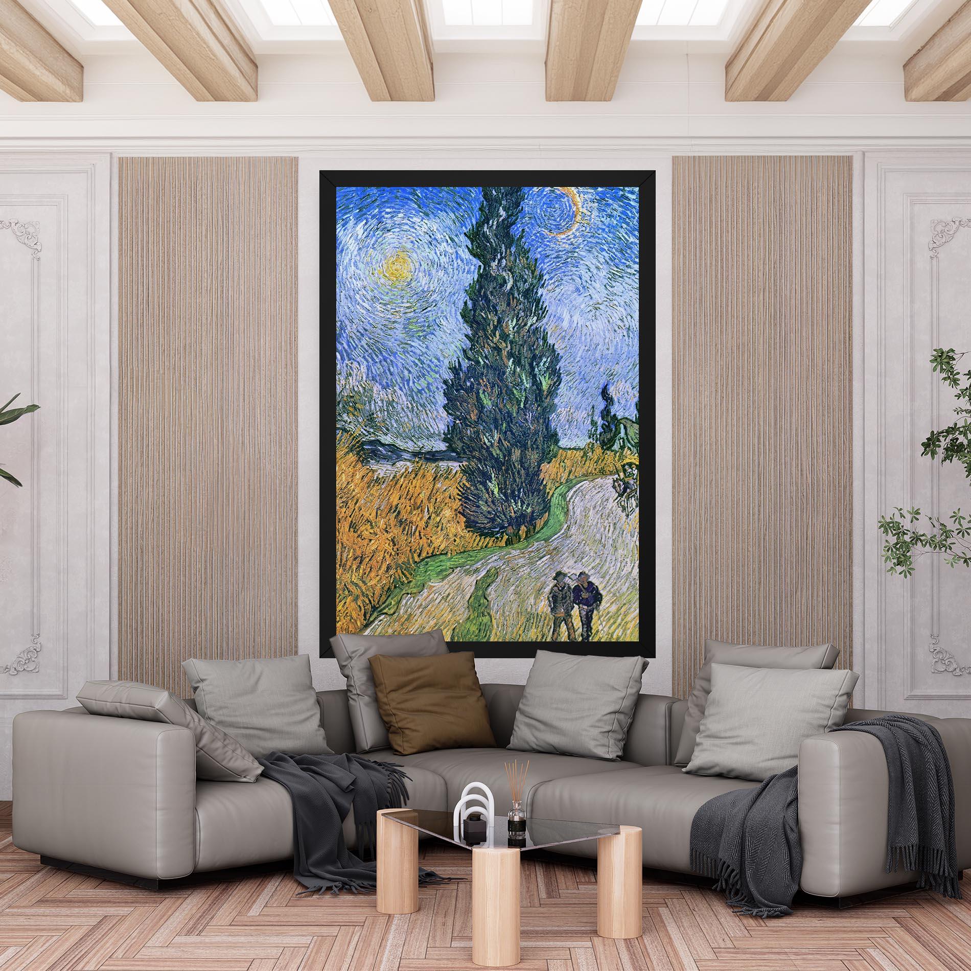 Картина на платно Road With Cypress mockup 6