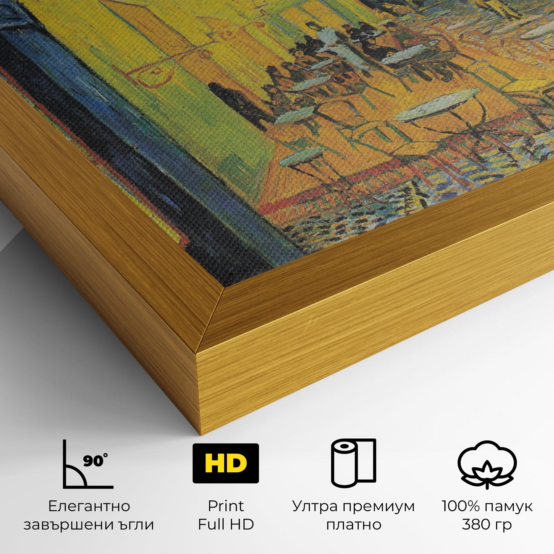 Картина на платно Cafe Terrace At Night mockup 4