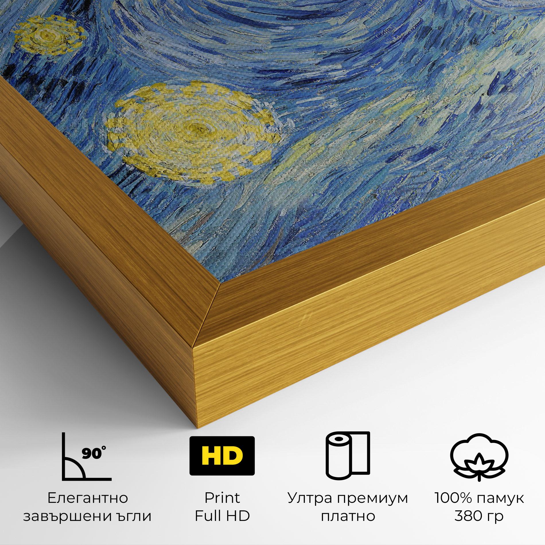 Картина на платно Van Gogh Starry Night mockup 4