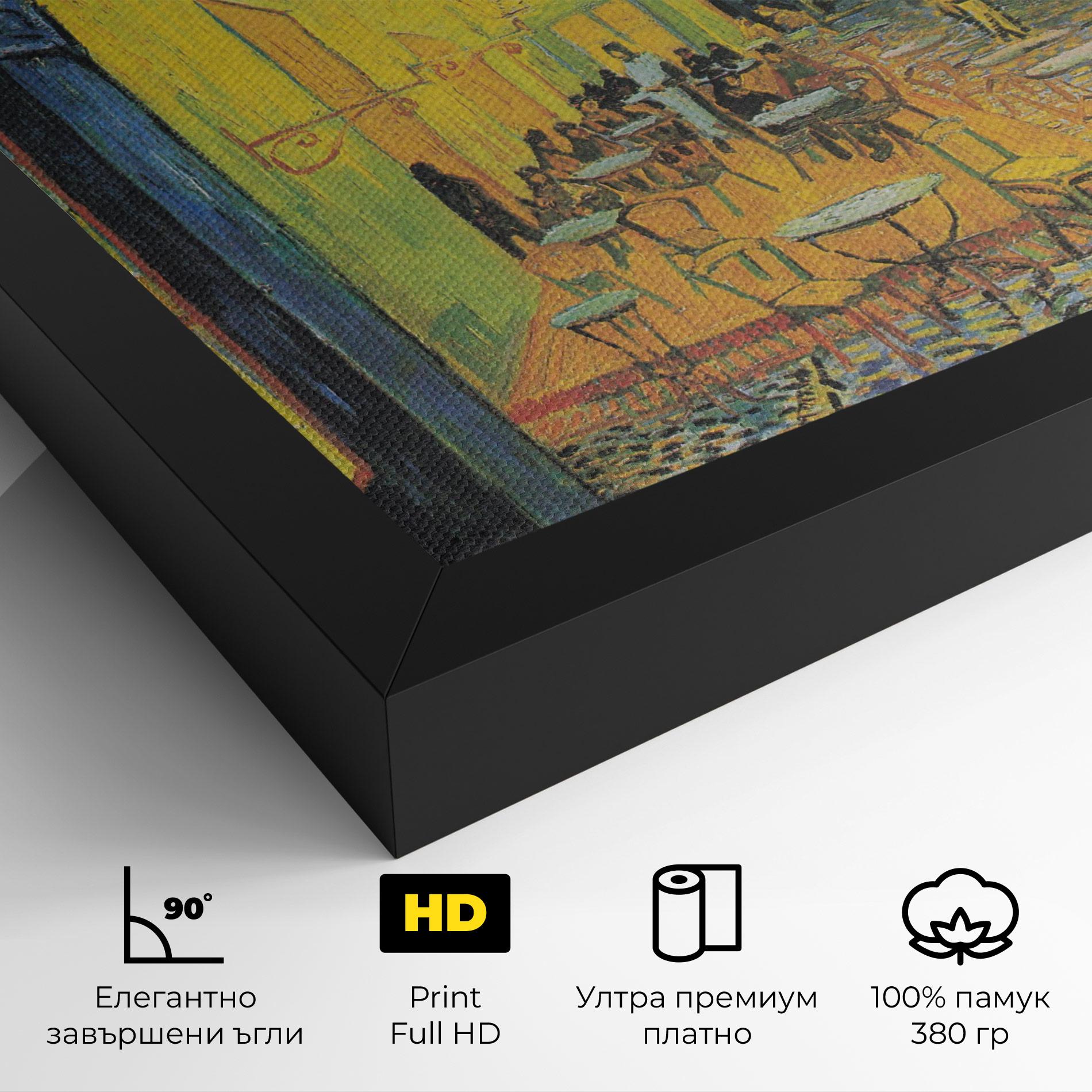 Картина на платно Cafe Terrace At Night mockup 4