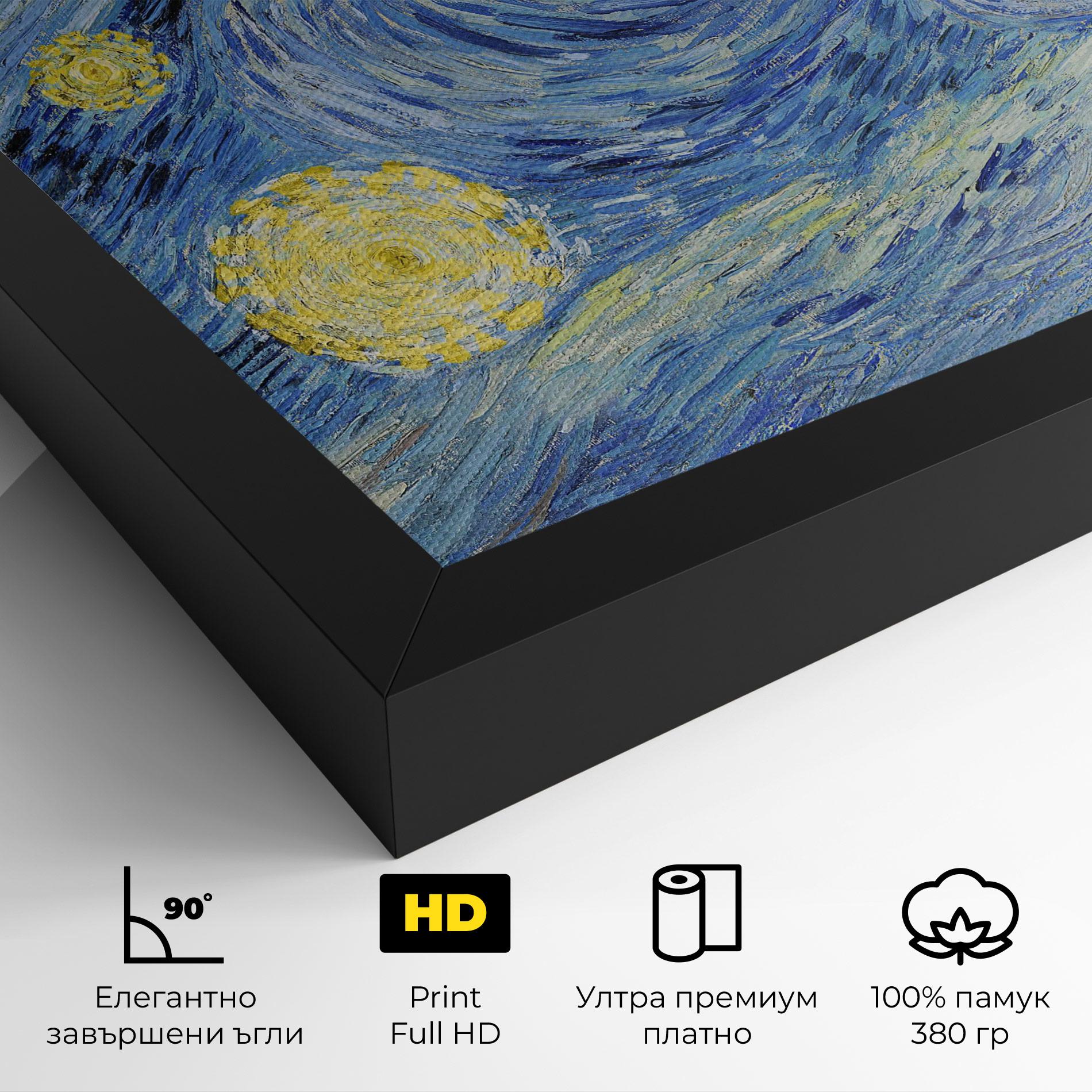 Картина на платно Van Gogh Starry Night mockup 4