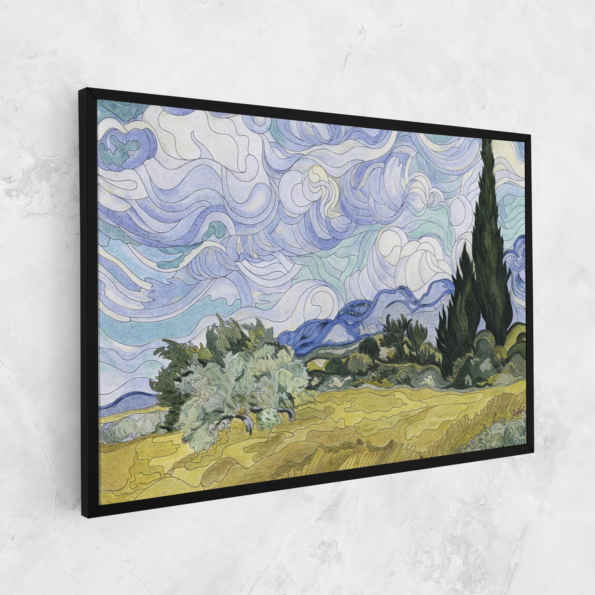 Wheat Field Cypresses mockup 1