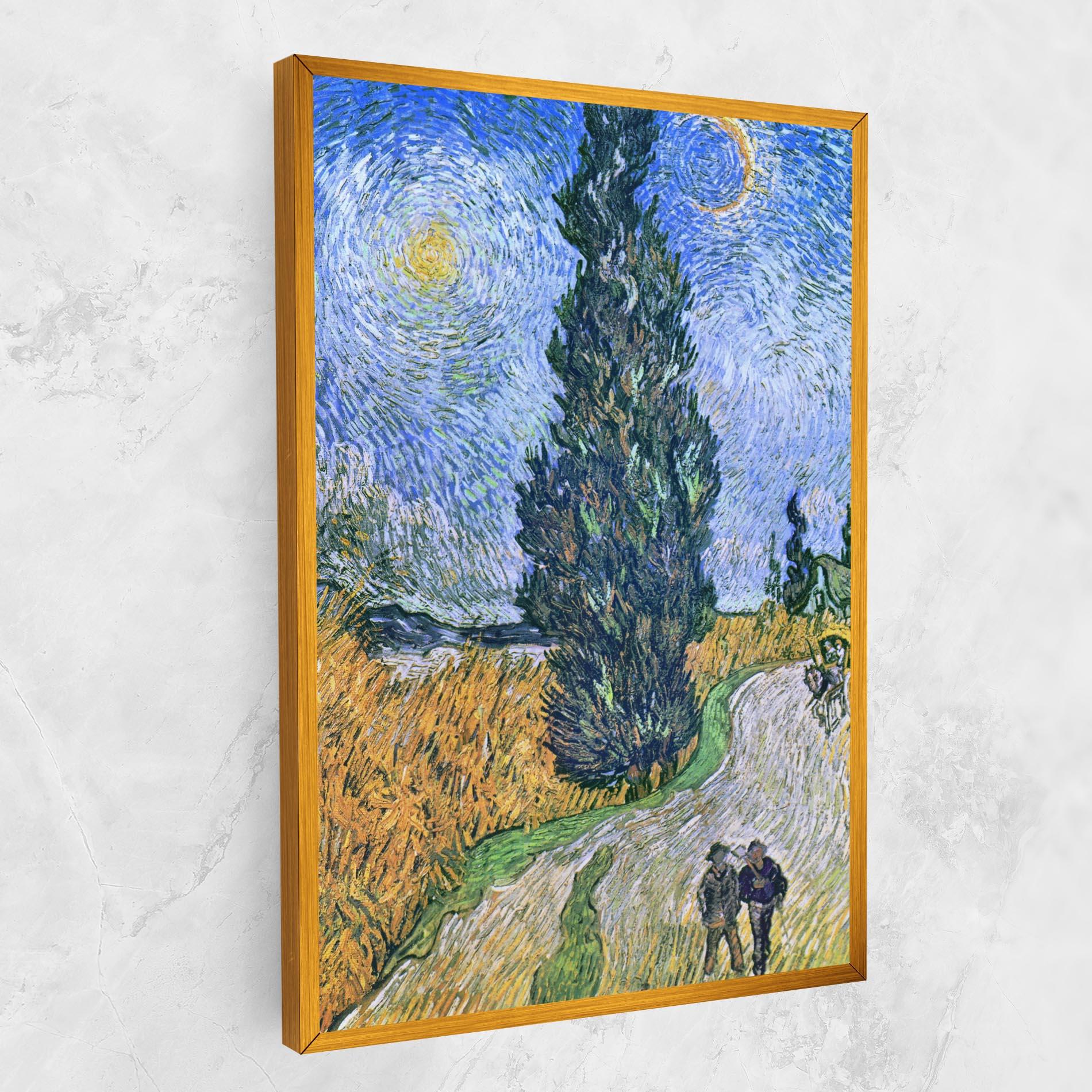 Картина на платно Road With Cypress mockup 1