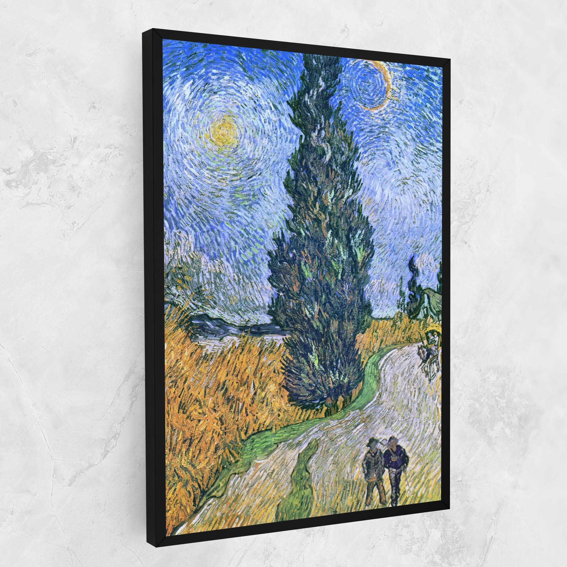 Картина на платно Road With Cypress mockup 1