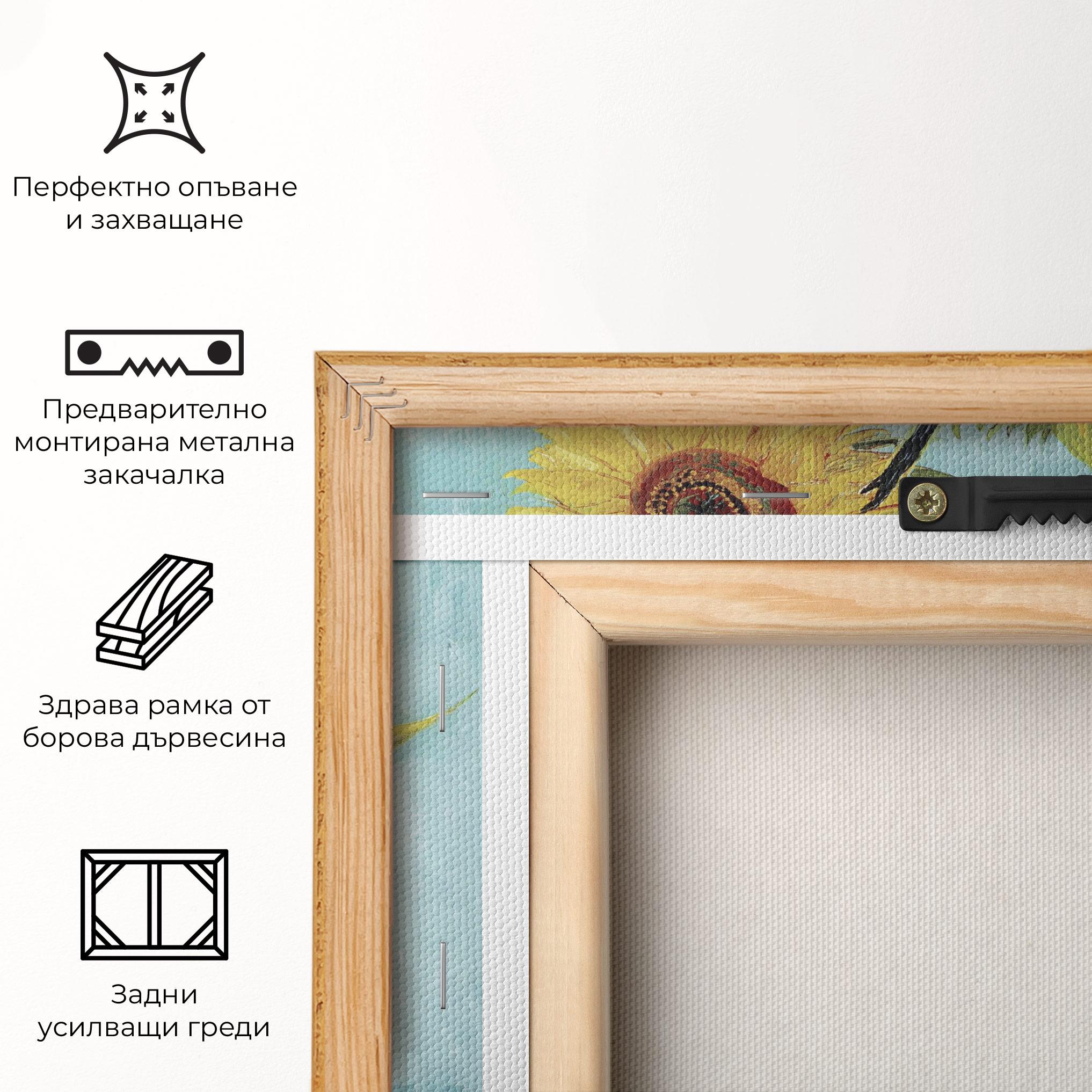 Картина на платно Three Sunflowers mockup 5