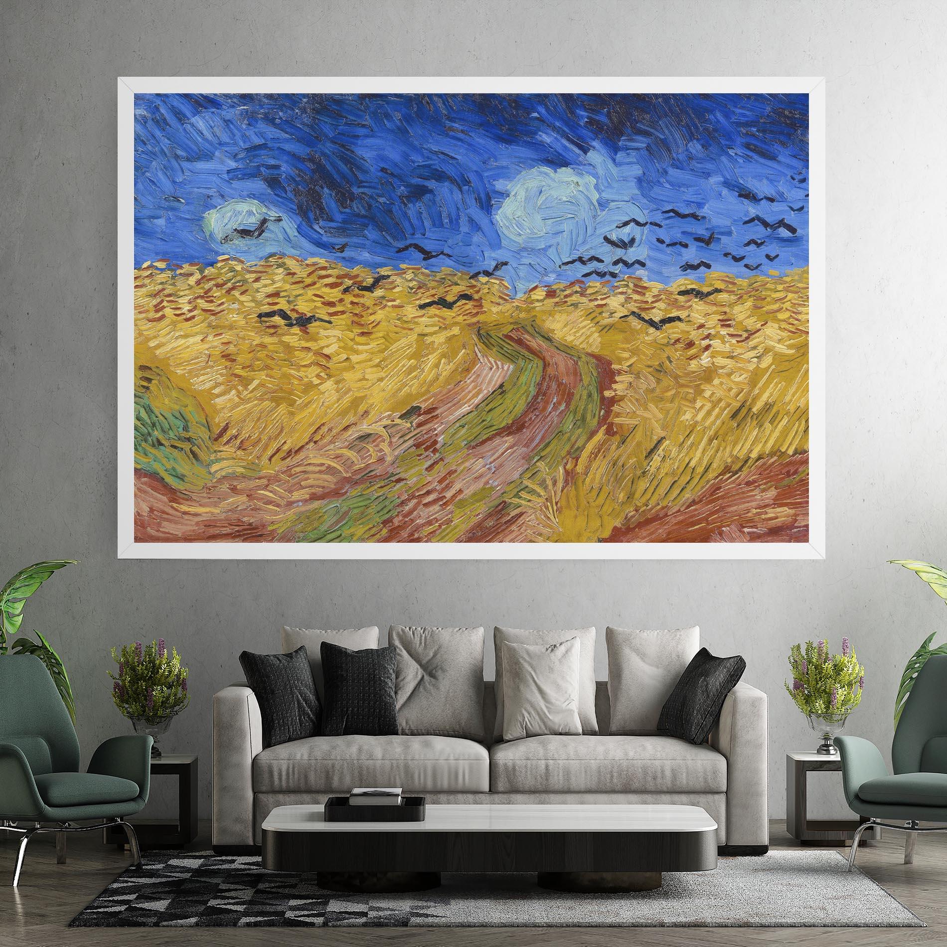 Картина на платно Wheatfield Crows mockup 7