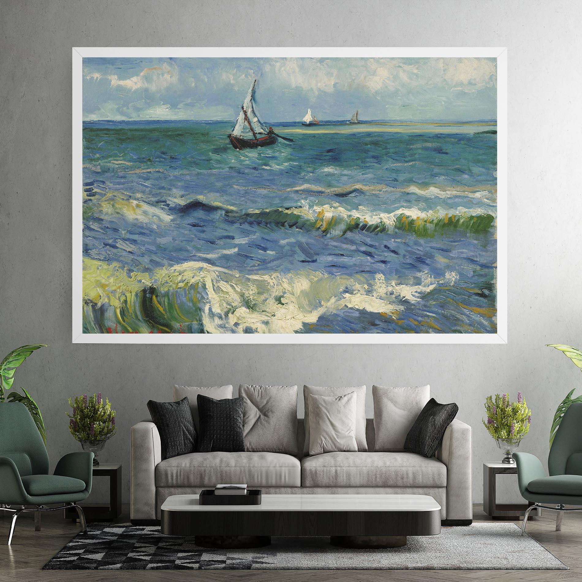 Картина на платно Zeegezicht Saintes Maries mockup 7