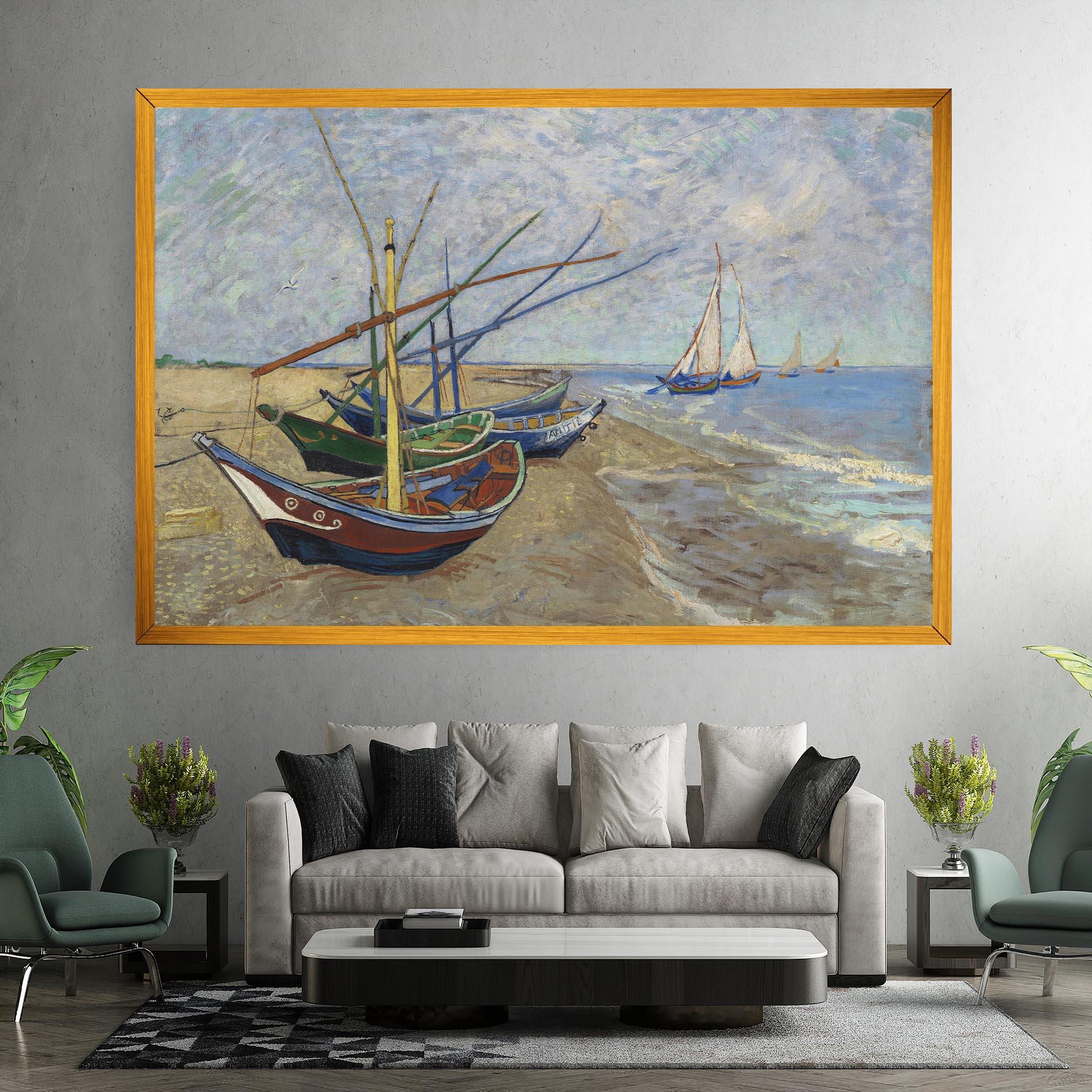 Картина на платно Boats Beach mockup 7