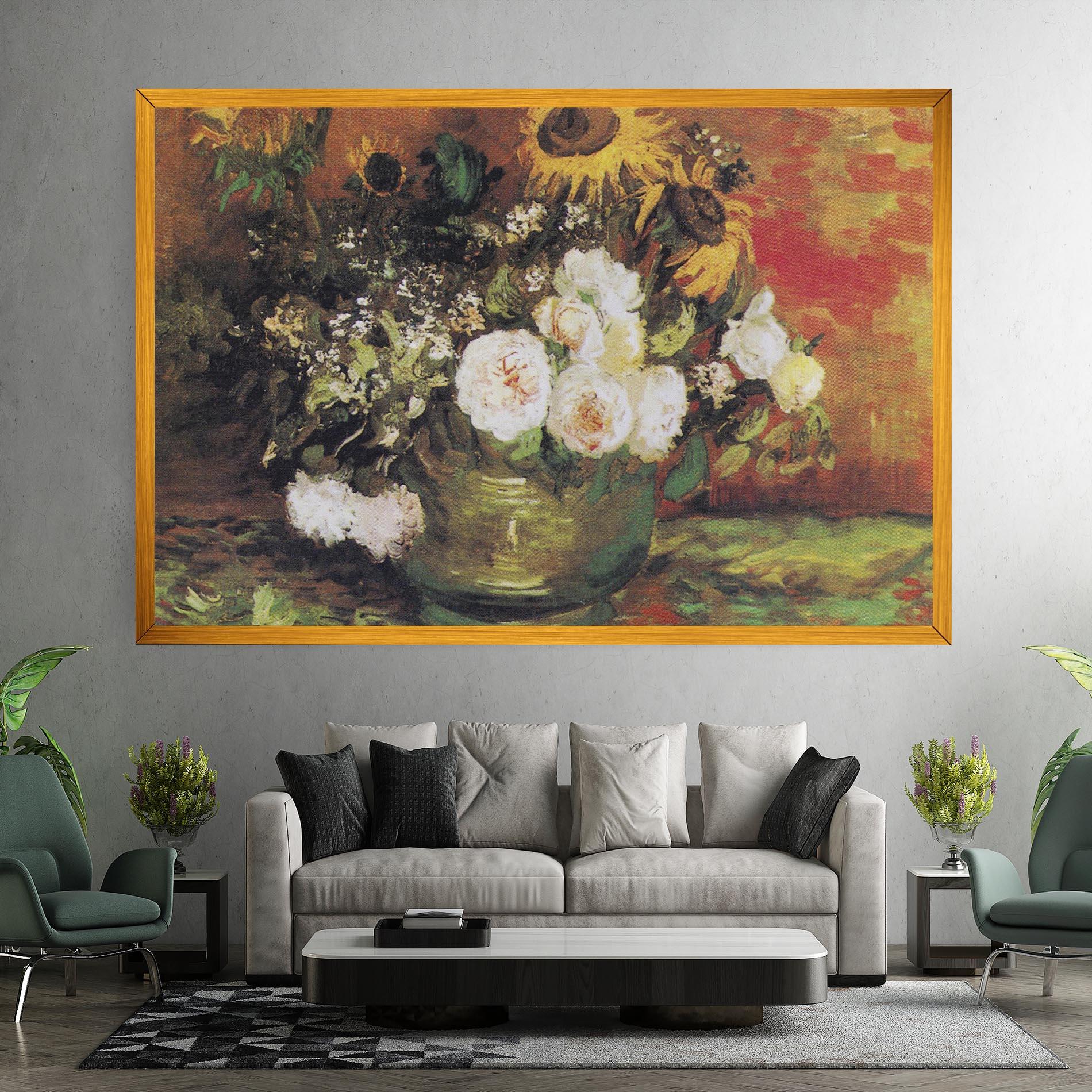 Картина на платно Bowl With Sunflowers mockup 7