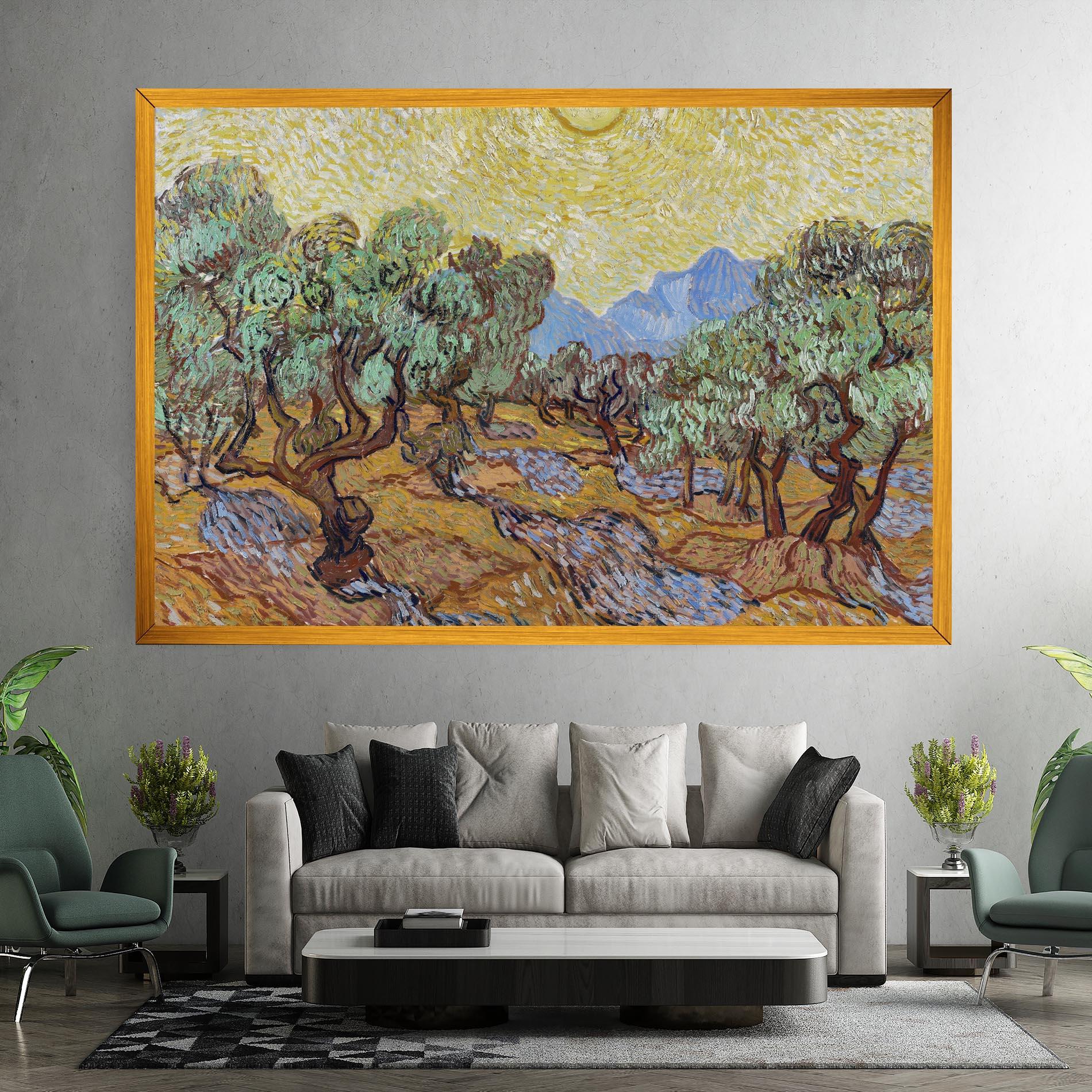 Картина на платно Gogh Olive Trees mockup 7