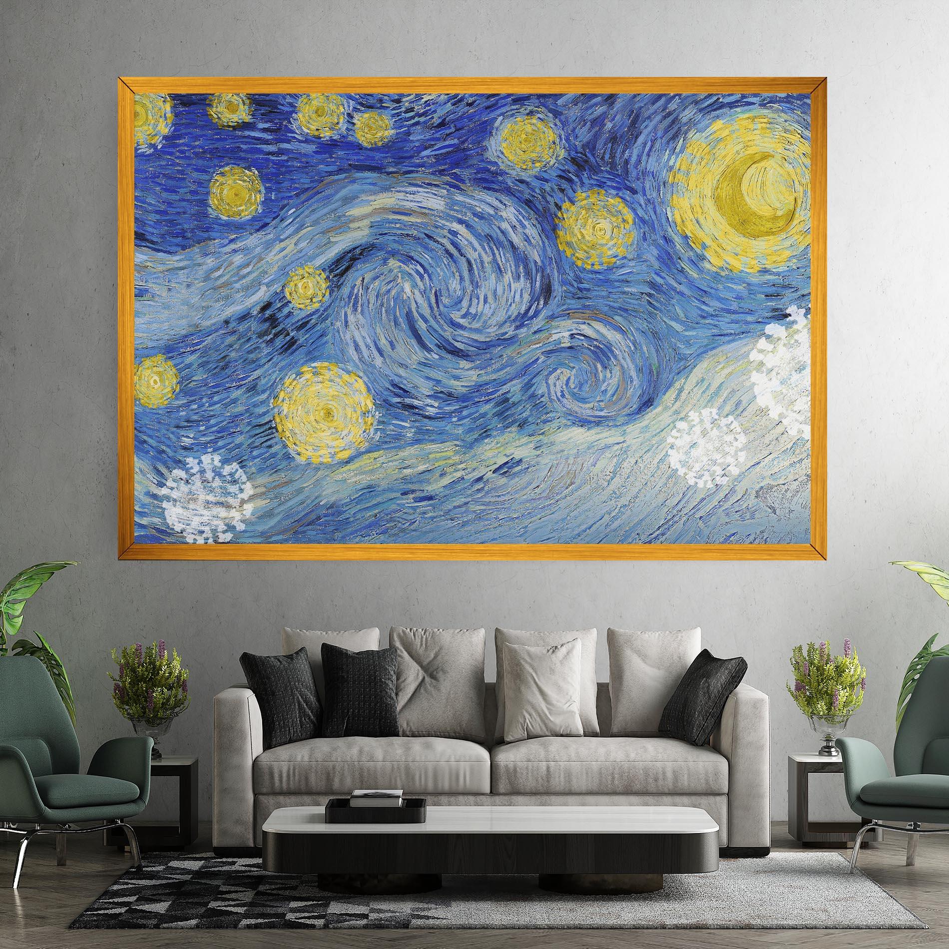 Картина на платно Van Gogh Starry Night mockup 7