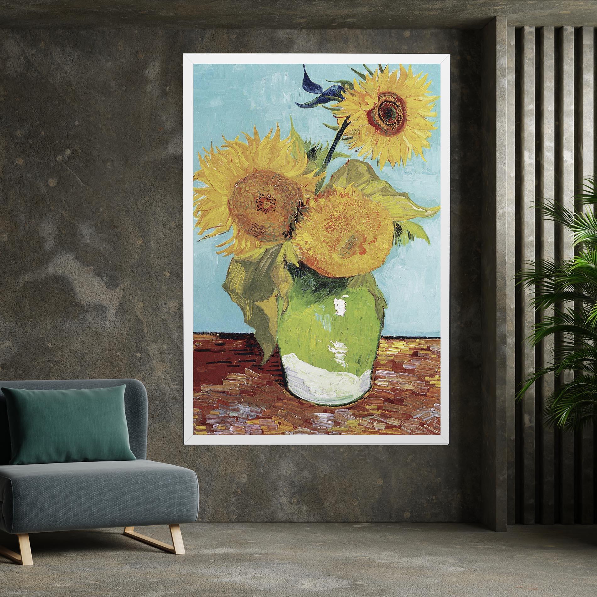 Картина на платно Three Sunflowers mockup 7