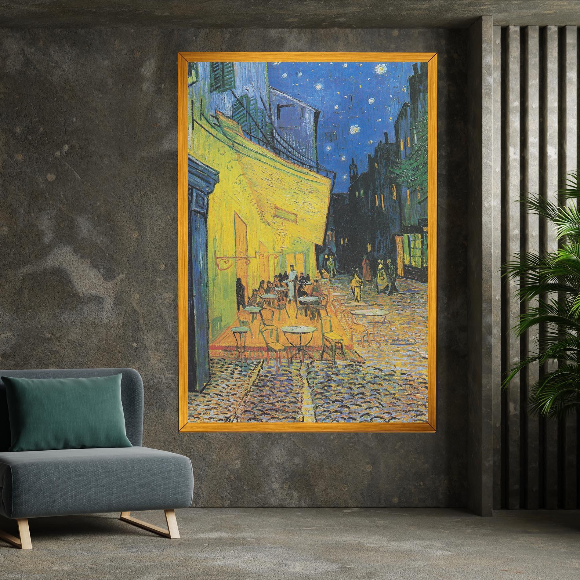 Картина на платно Cafe Terrace At Night mockup 7