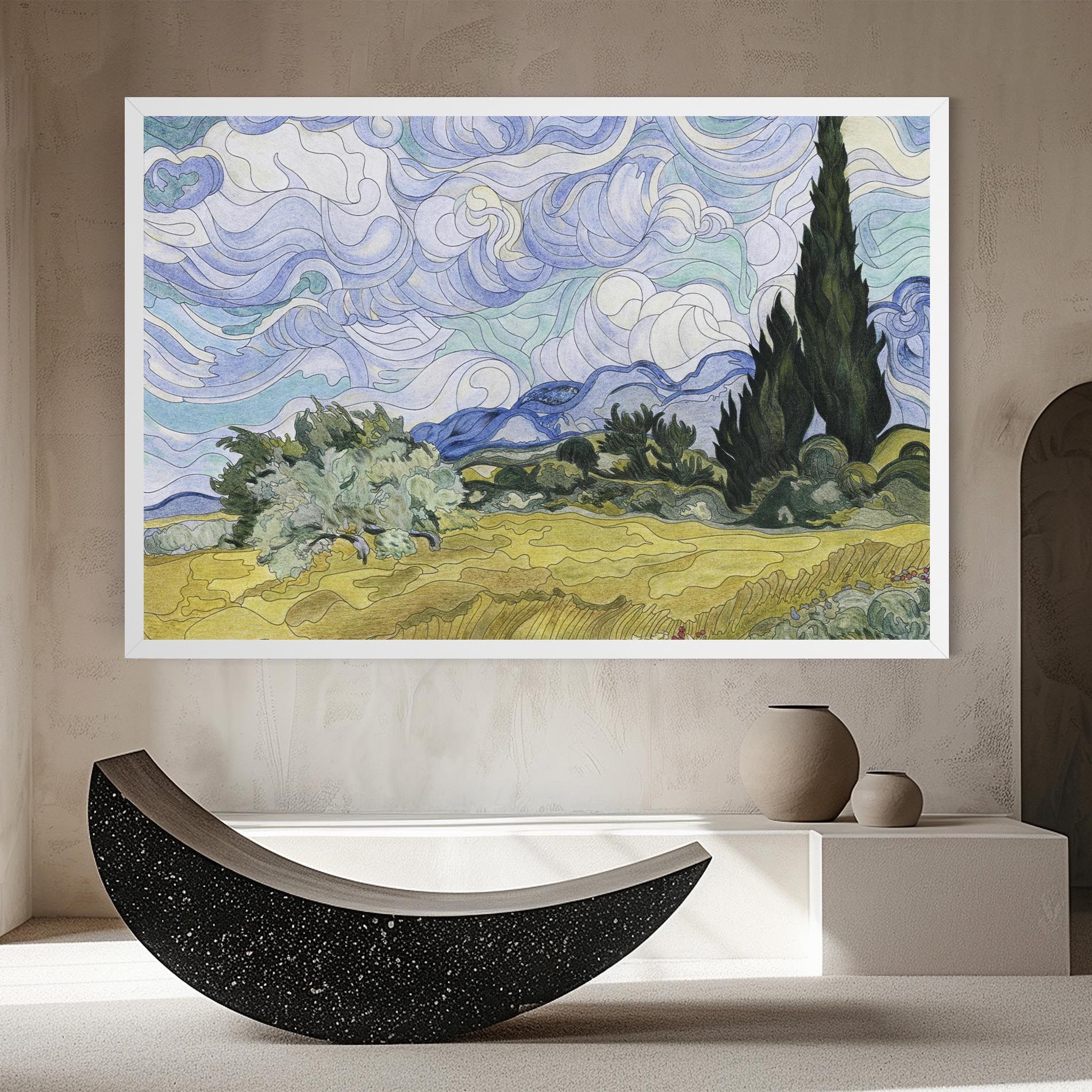 Wheat Field Cypresses mockup 8