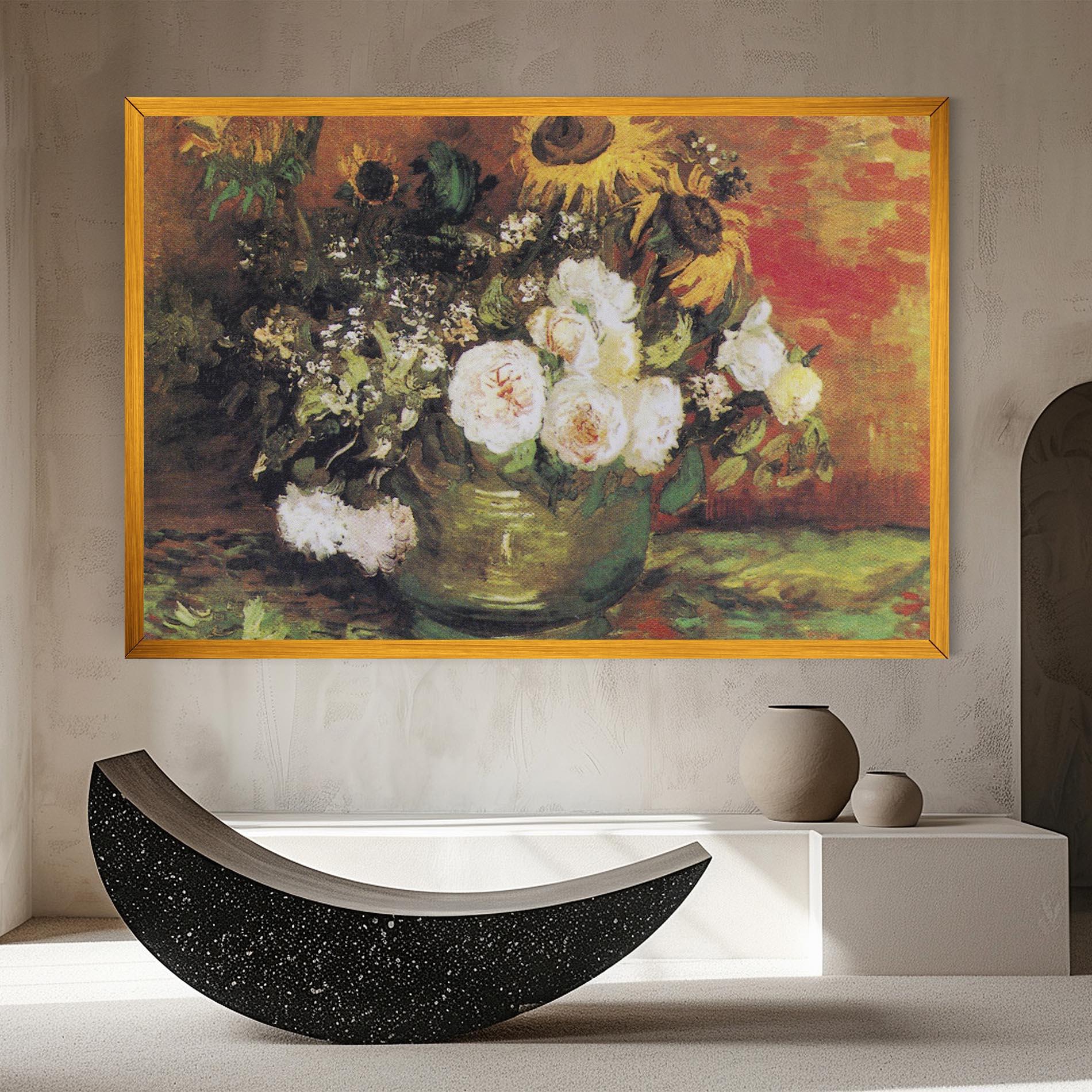 Картина на платно Bowl With Sunflowers mockup 8