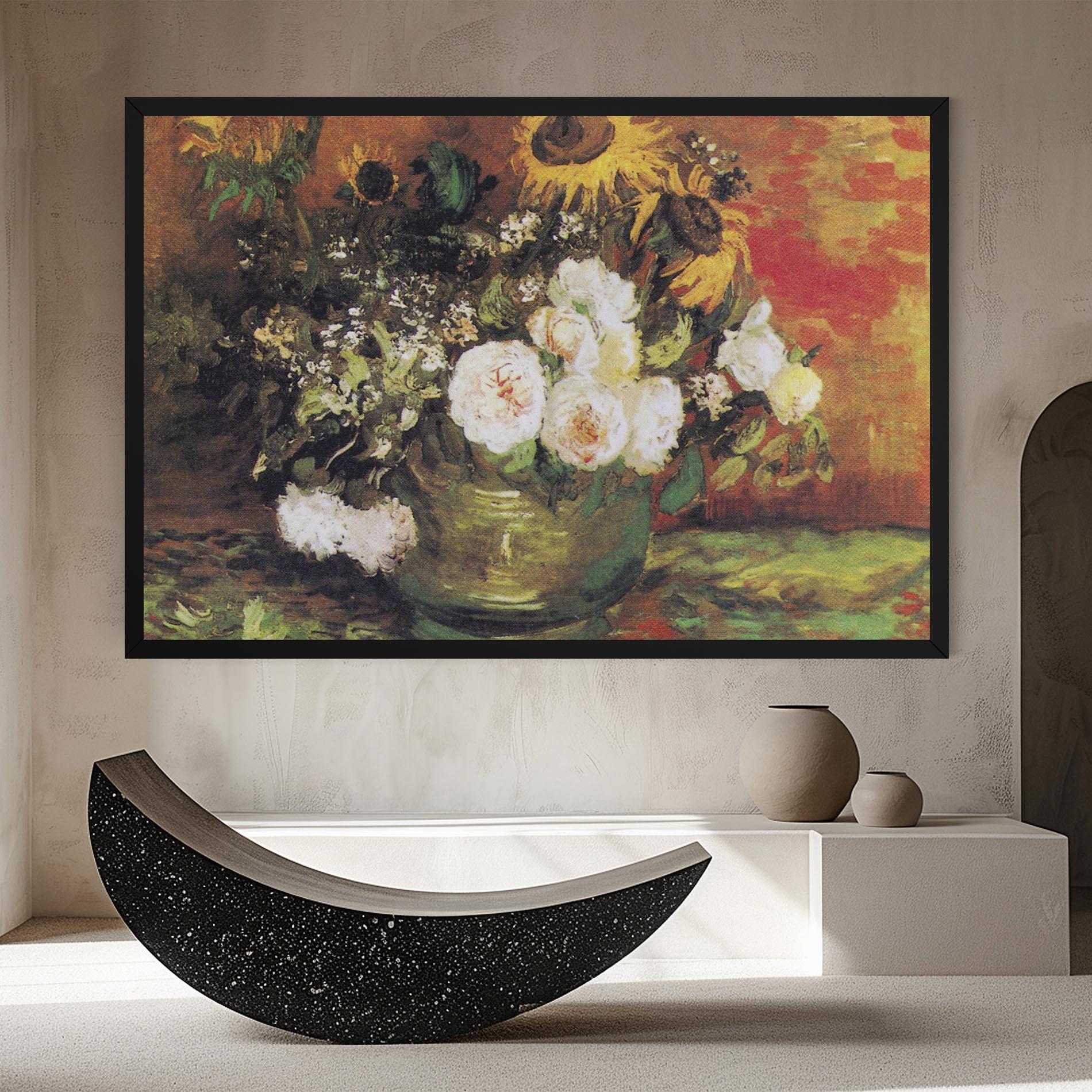 Картина на платно Bowl With Sunflowers mockup 8