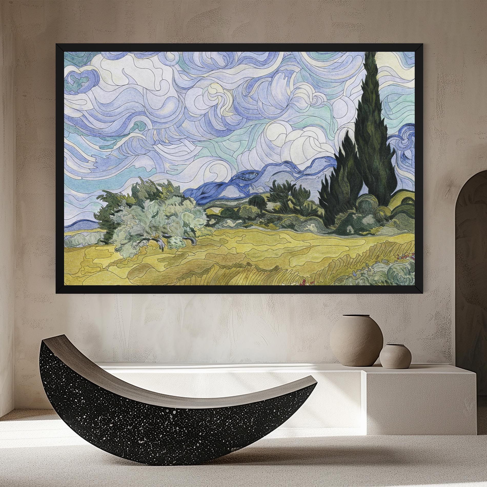 Wheat Field Cypresses mockup 8