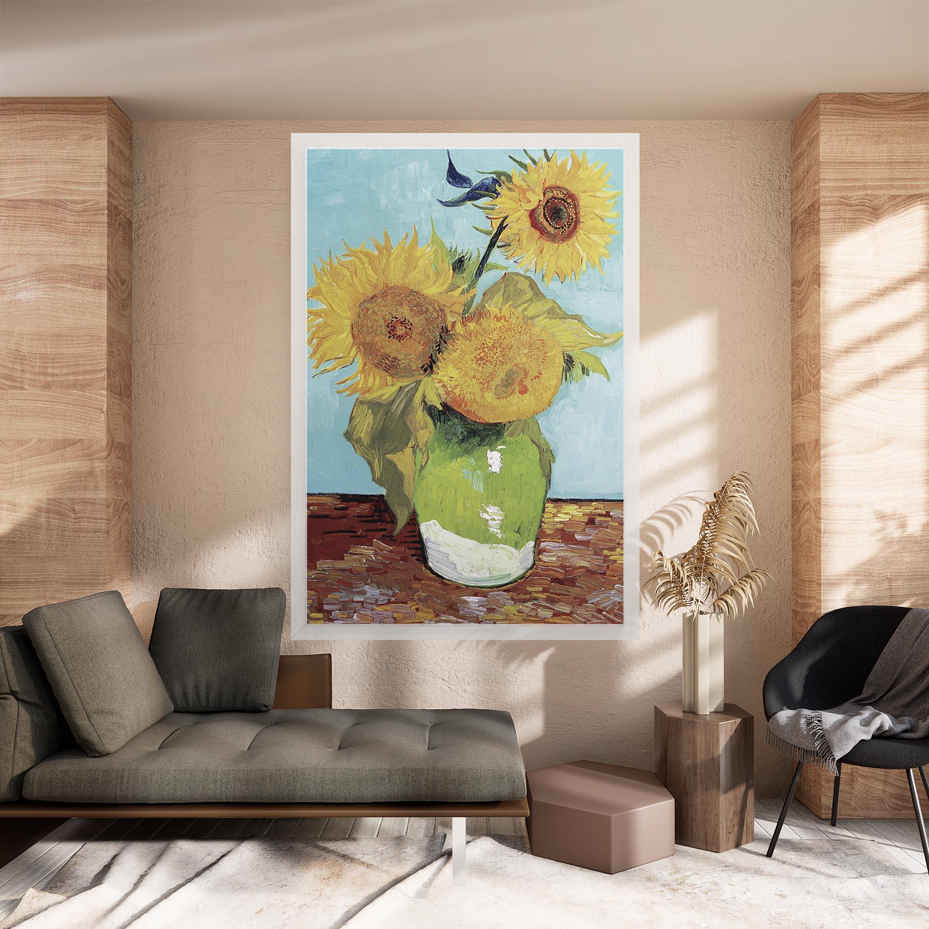 Картина на платно Three Sunflowers mockup 8