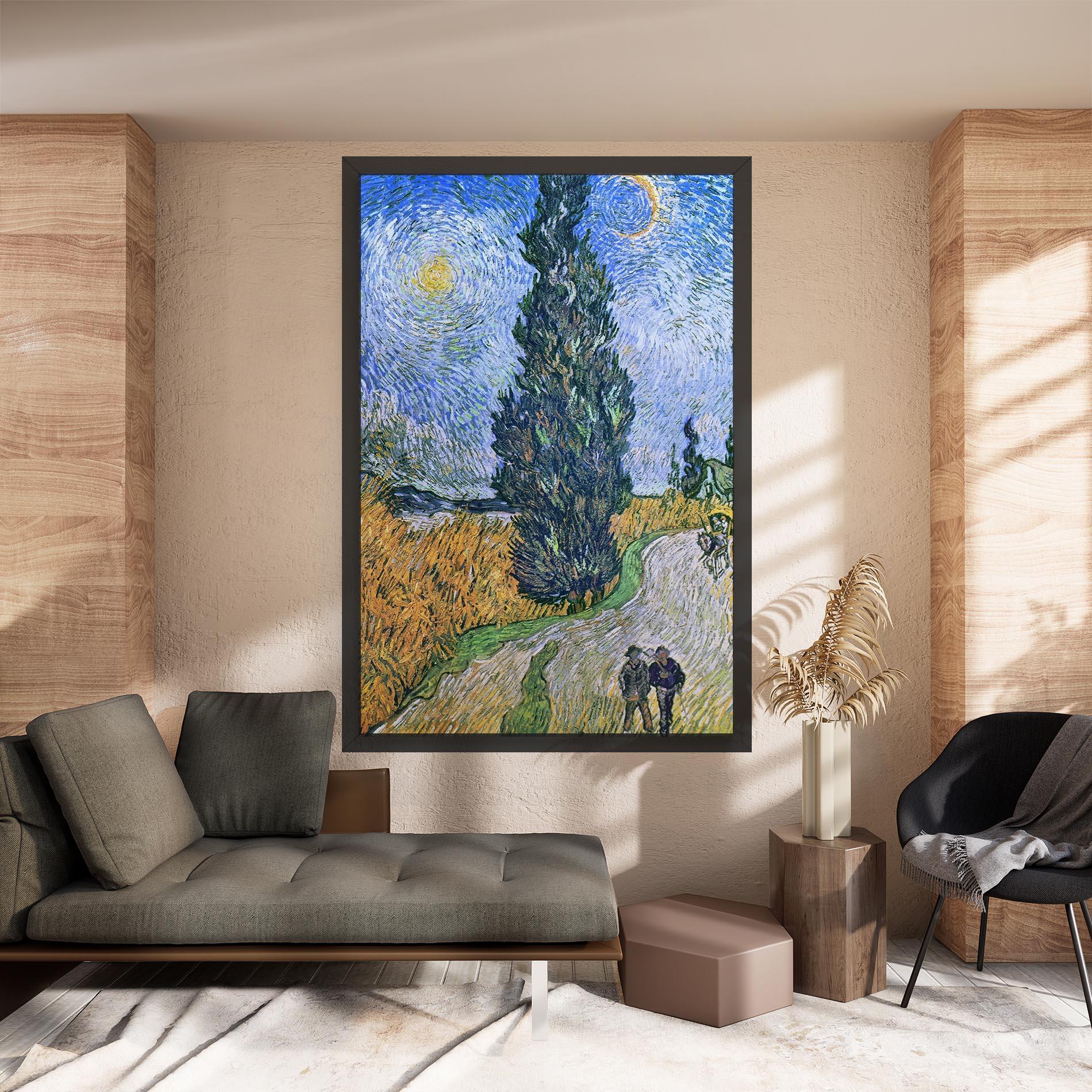 Картина на платно Road With Cypress mockup 8