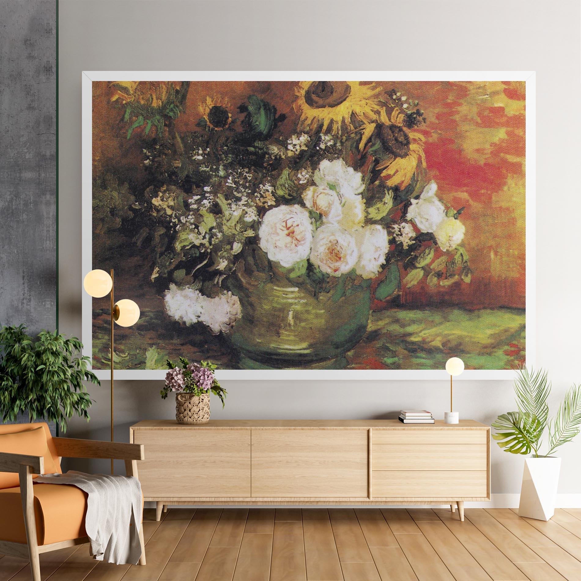 Картина на платно Bowl With Sunflowers mockup 9