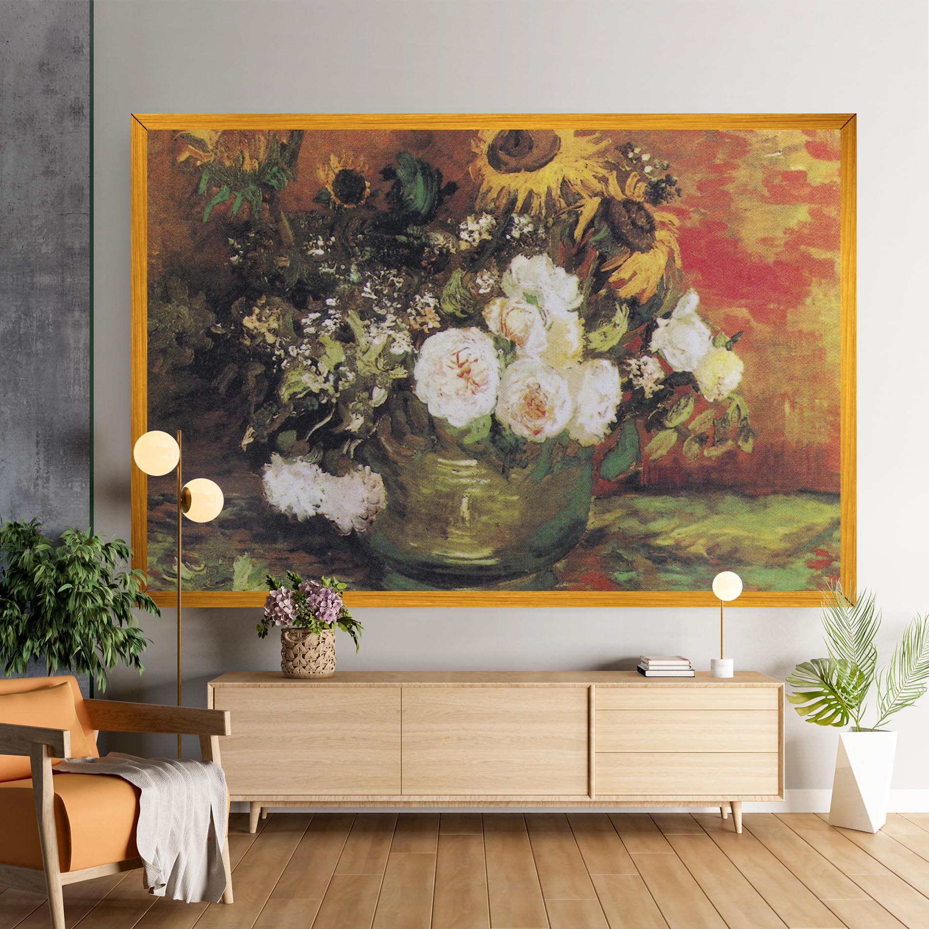 Картина на платно Bowl With Sunflowers mockup 9