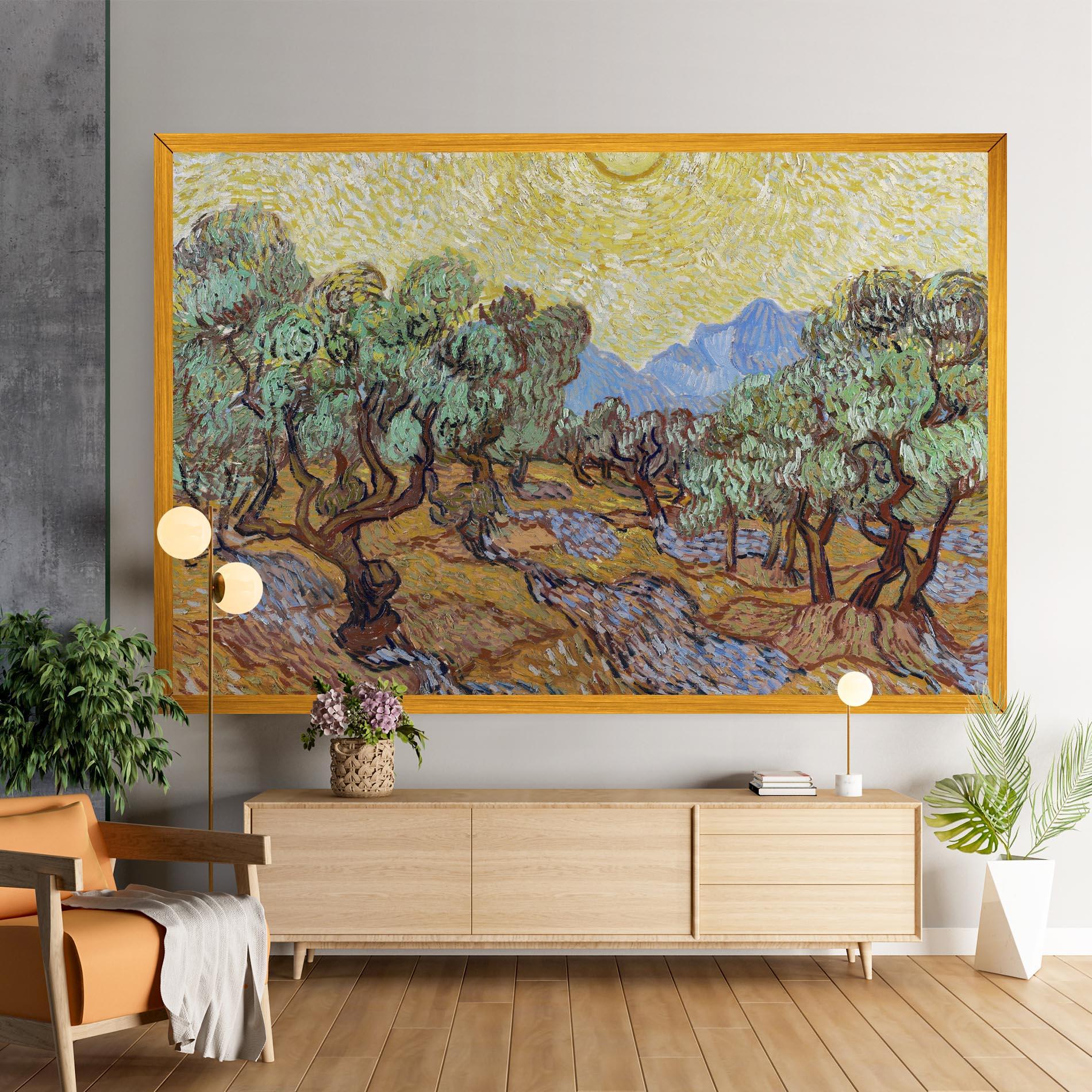 Картина на платно Gogh Olive Trees mockup 9