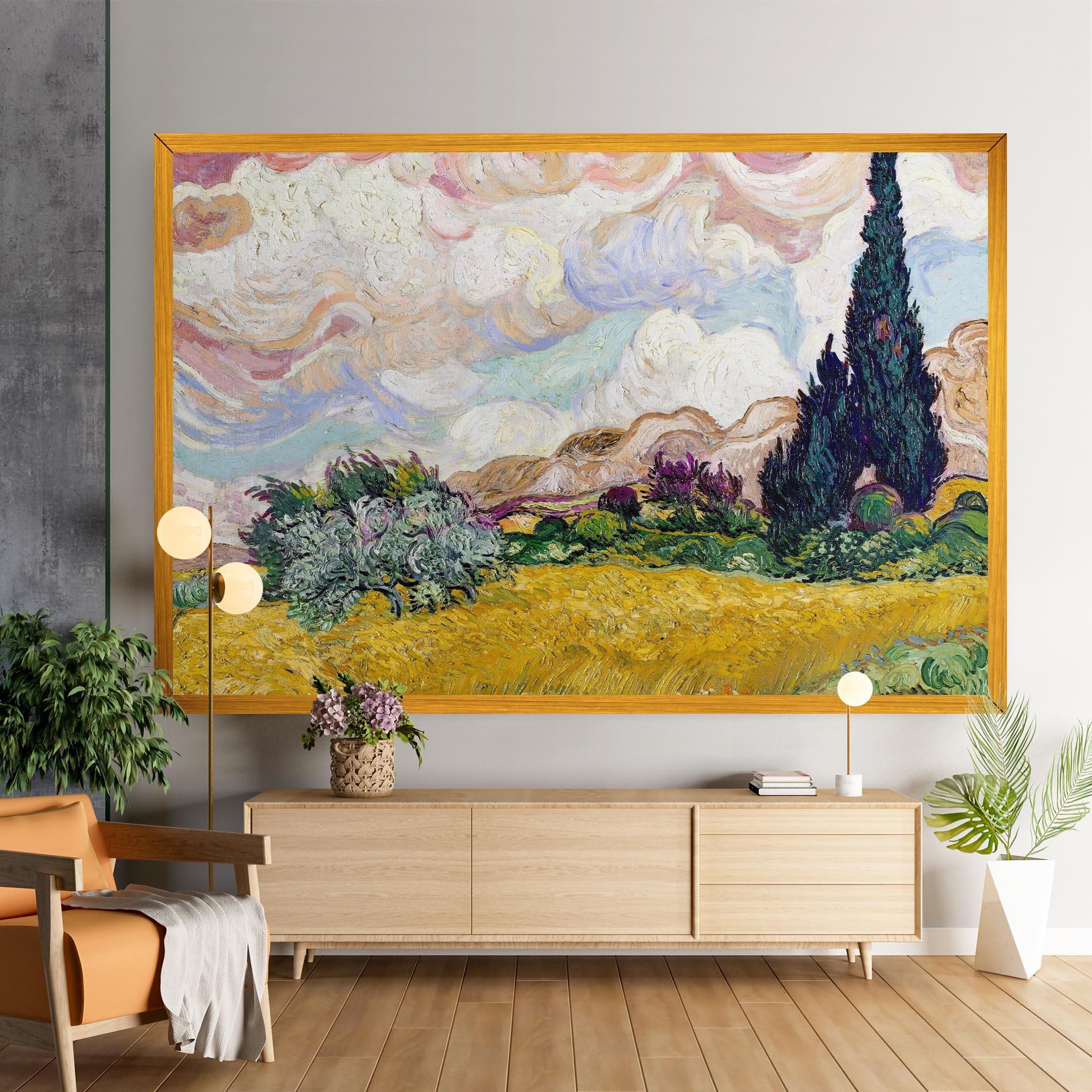 Картина на платно Pastel Wheat Field mockup 9