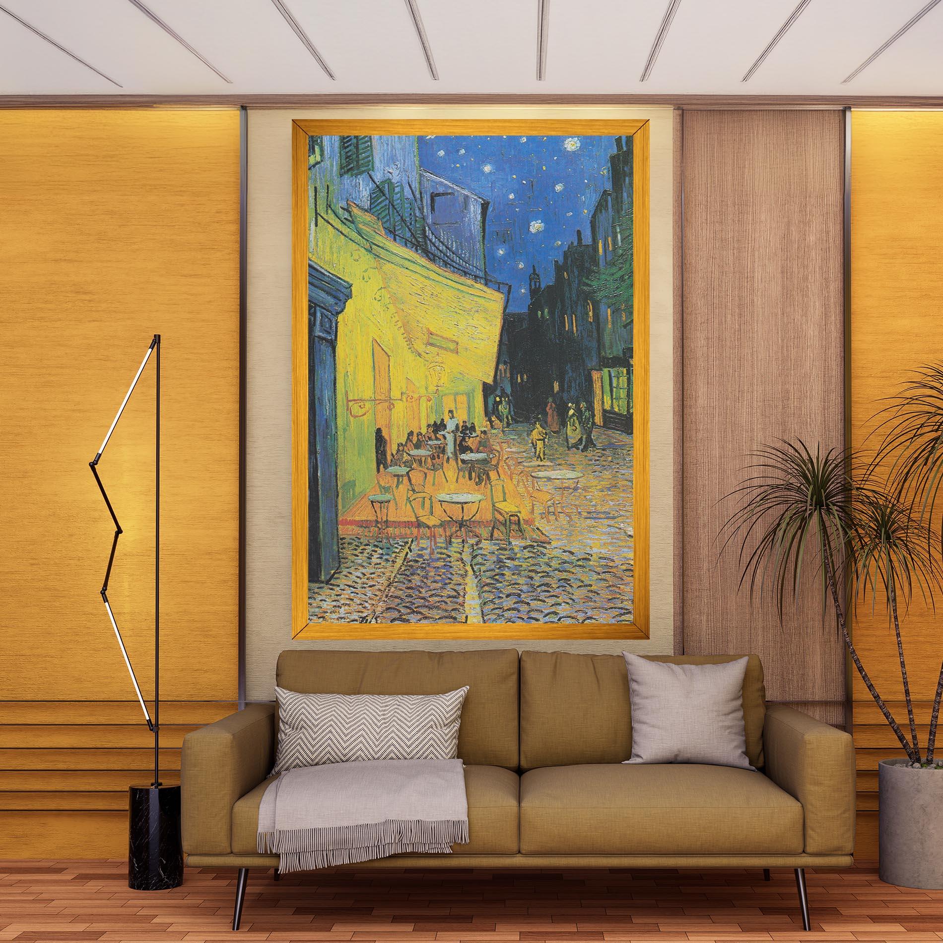 Картина на платно Cafe Terrace At Night mockup 9