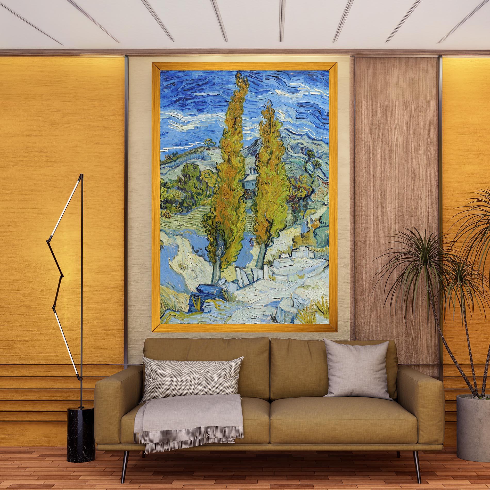 Картина на платно Poplars At Saint Remy mockup 9
