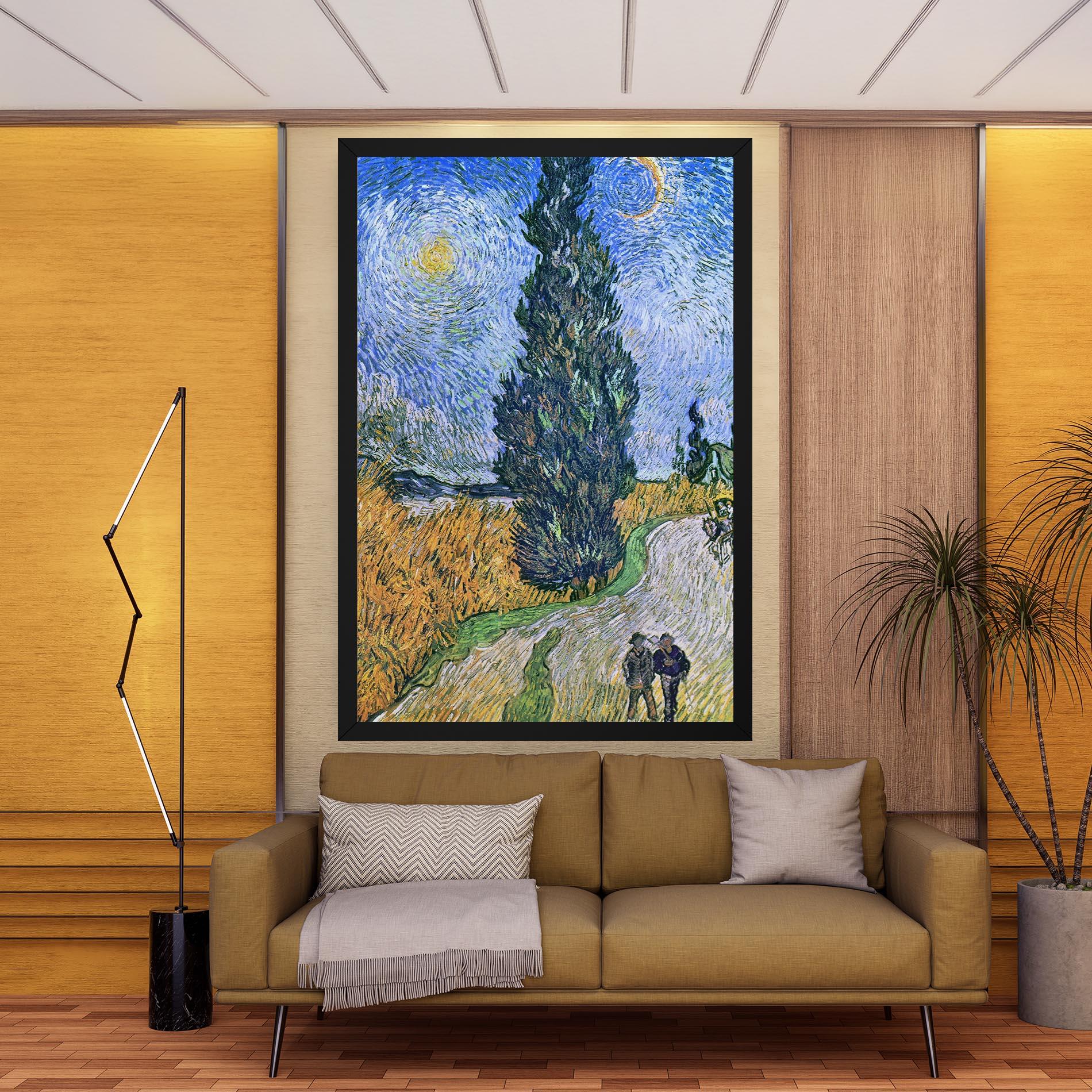 Картина на платно Road With Cypress mockup 9