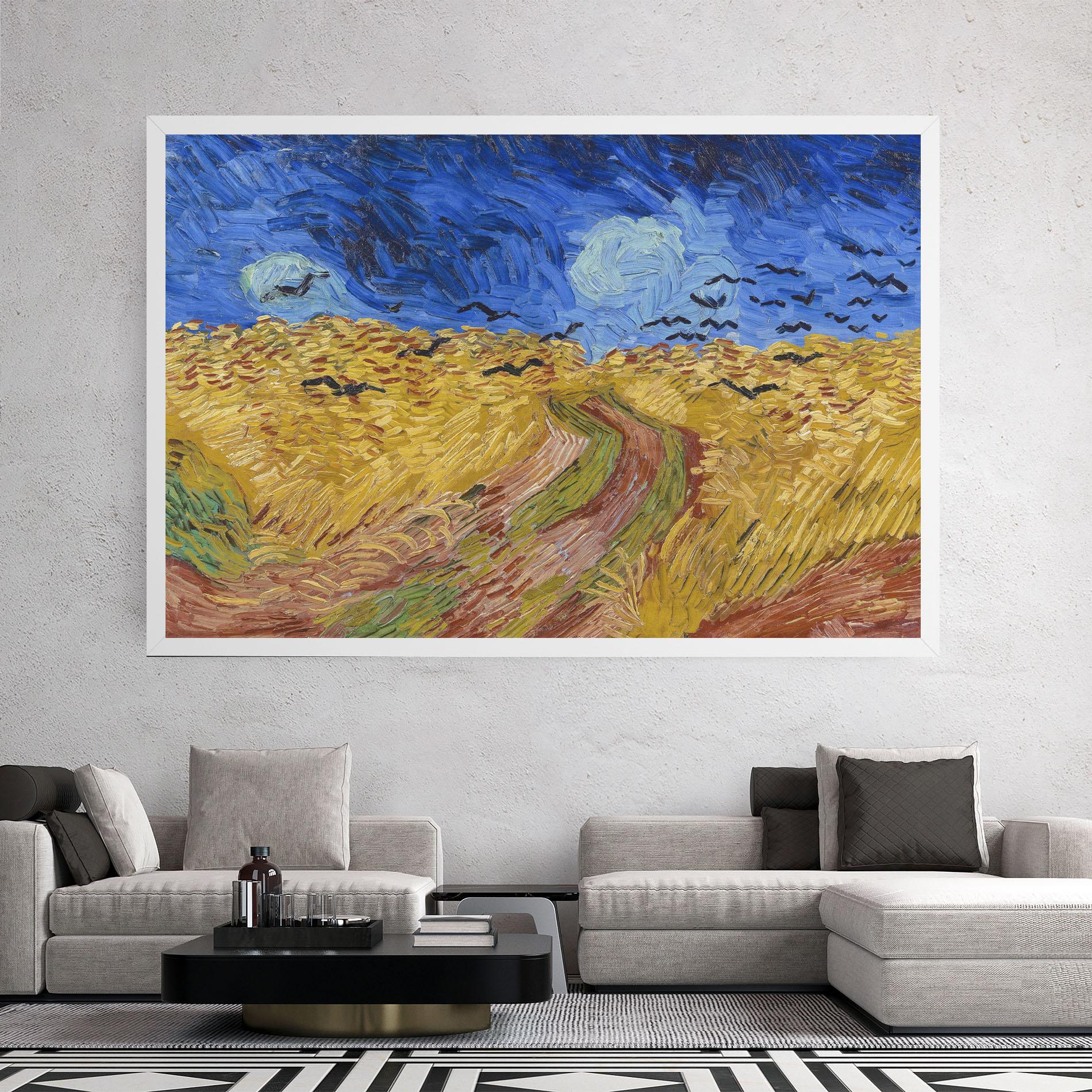 Картина на платно Wheatfield Crows mockup 2