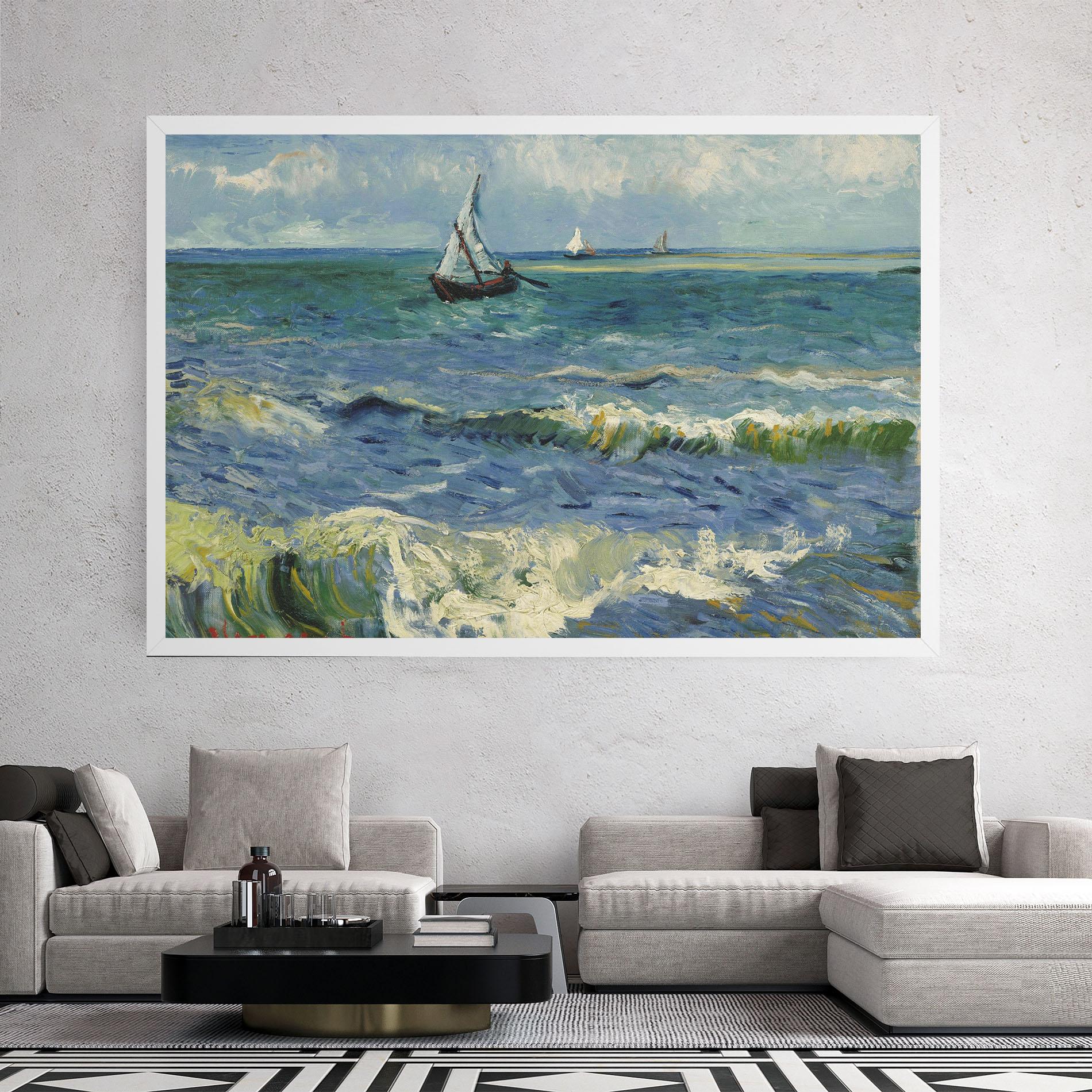 Картина на платно Zeegezicht Saintes Maries mockup 2