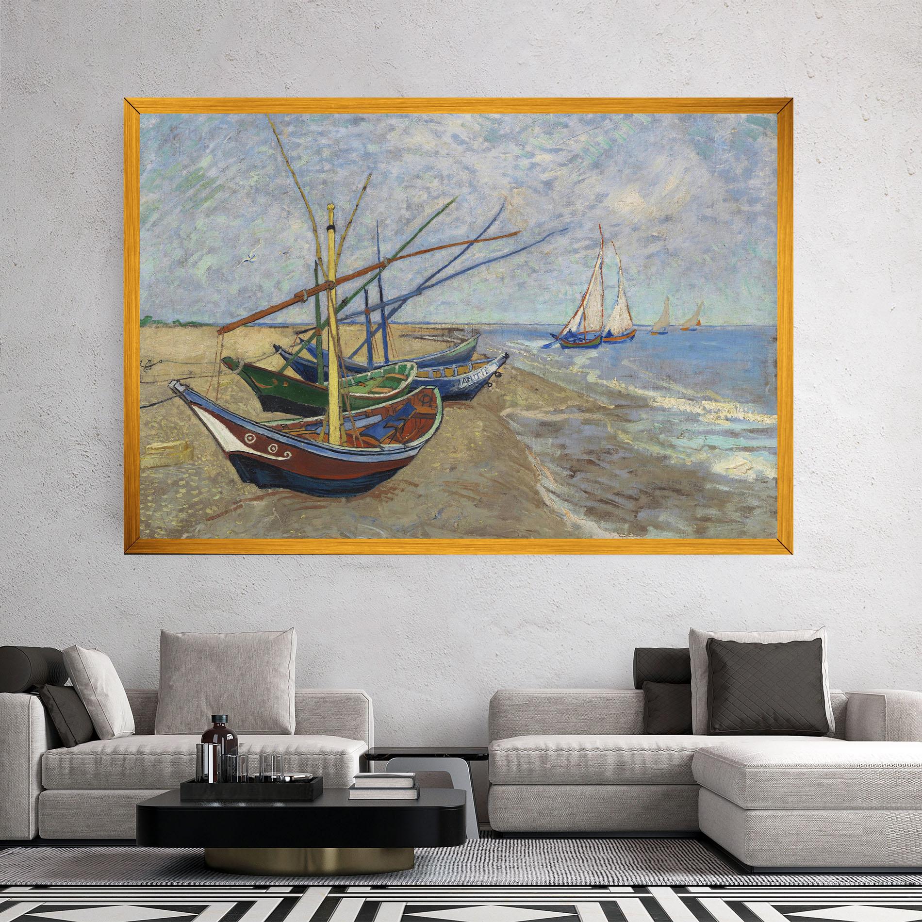 Картина на платно Boats Beach mockup 2