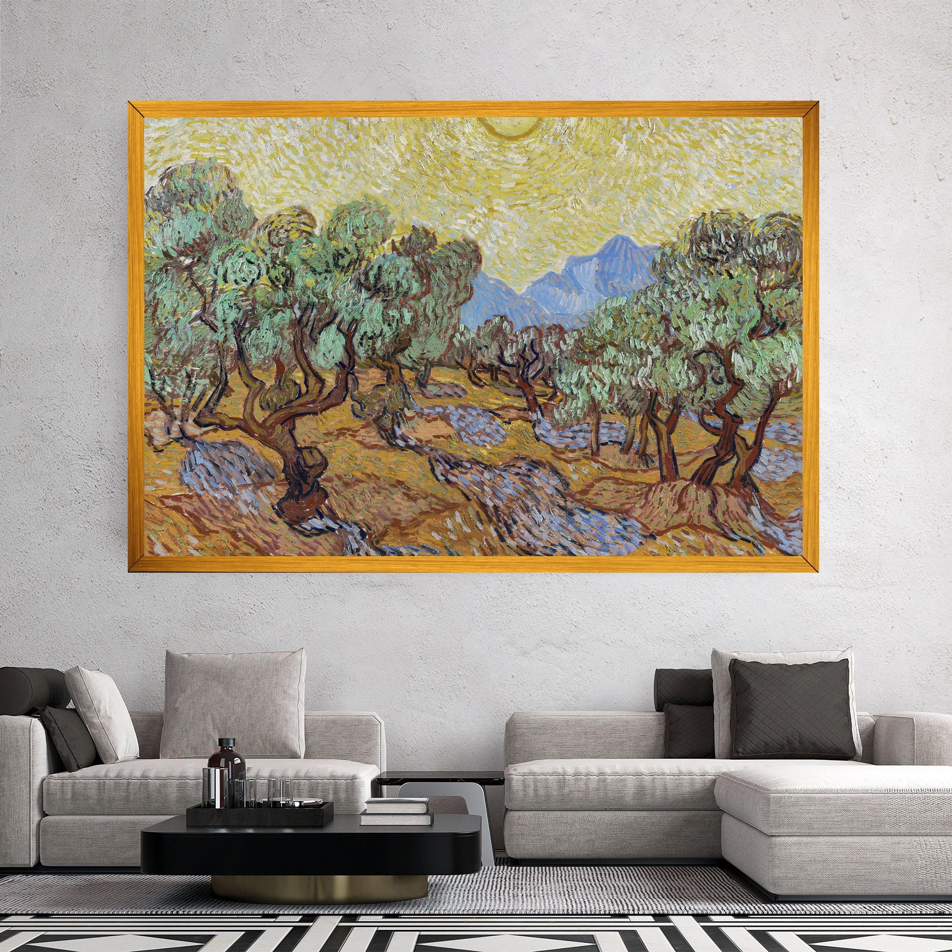 Картина на платно Gogh Olive Trees mockup 2