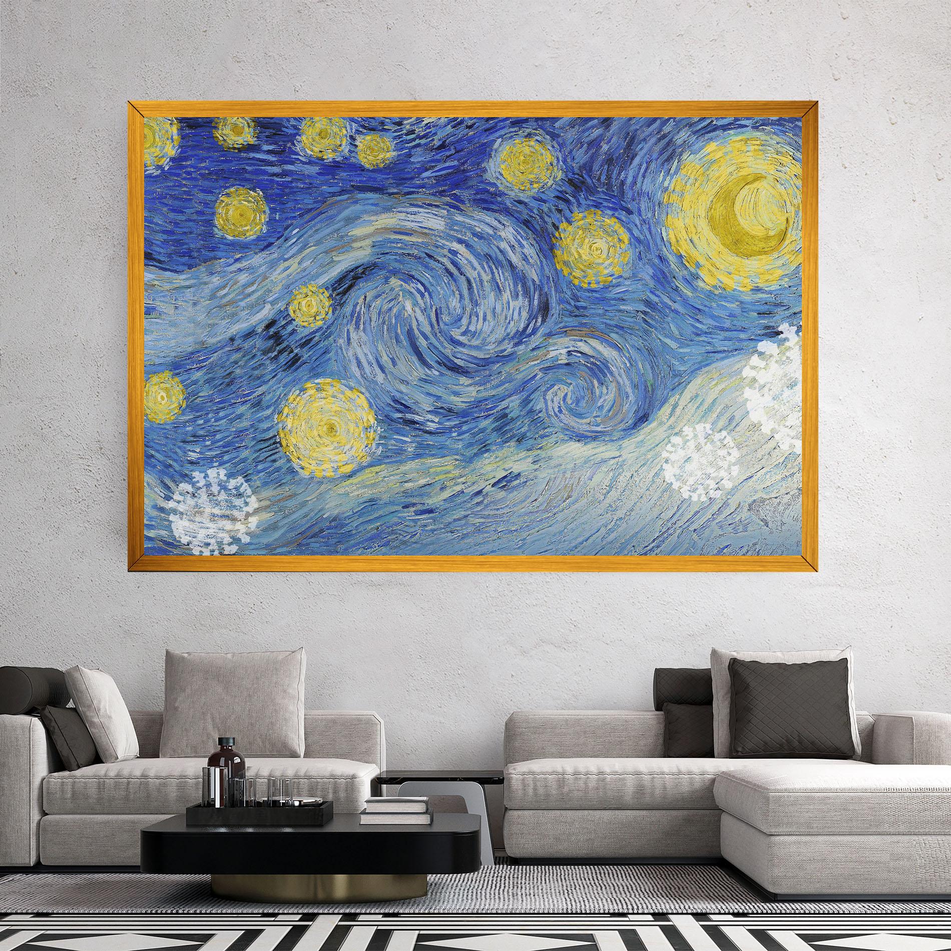 Картина на платно Van Gogh Starry Night mockup 2