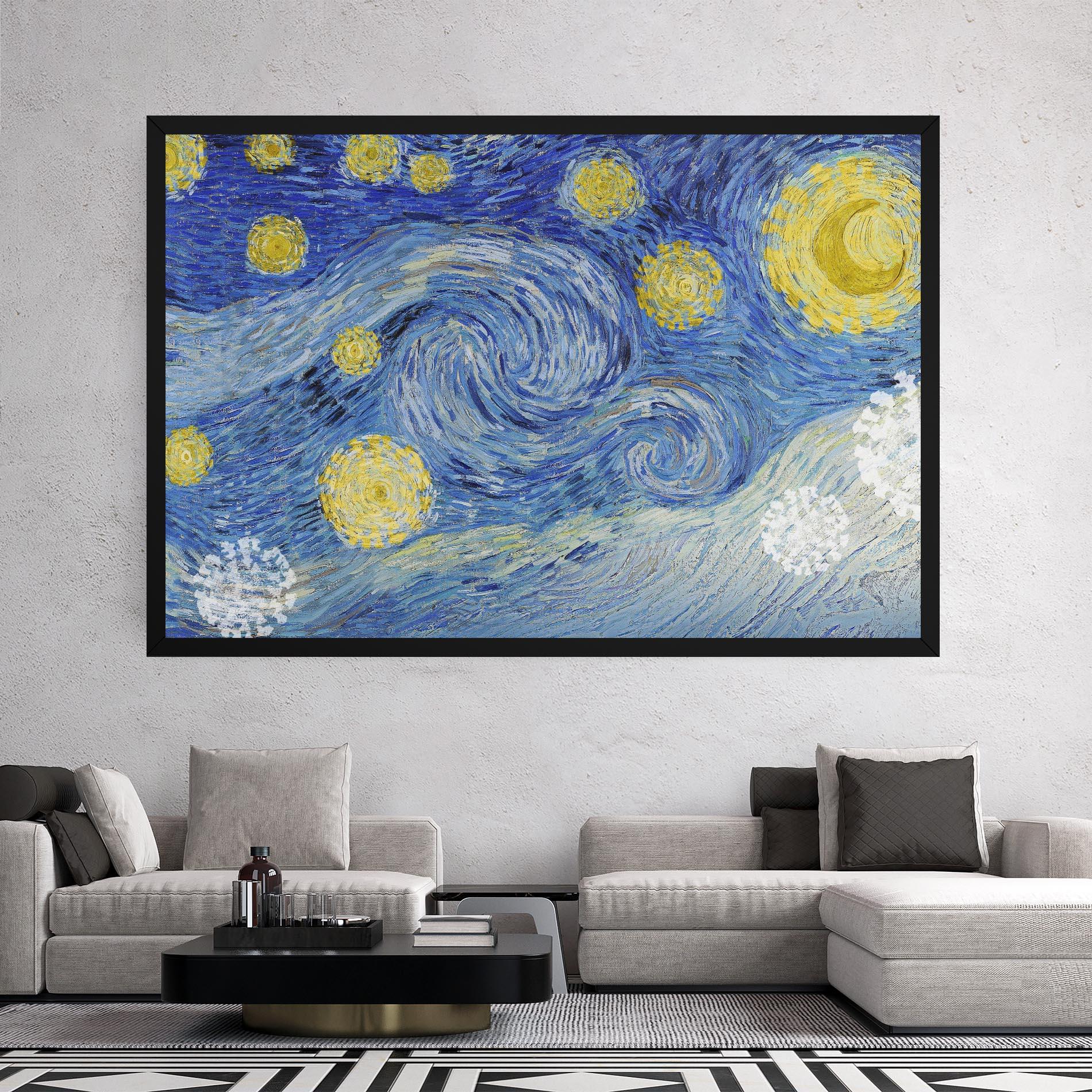 Картина на платно Van Gogh Starry Night mockup 2